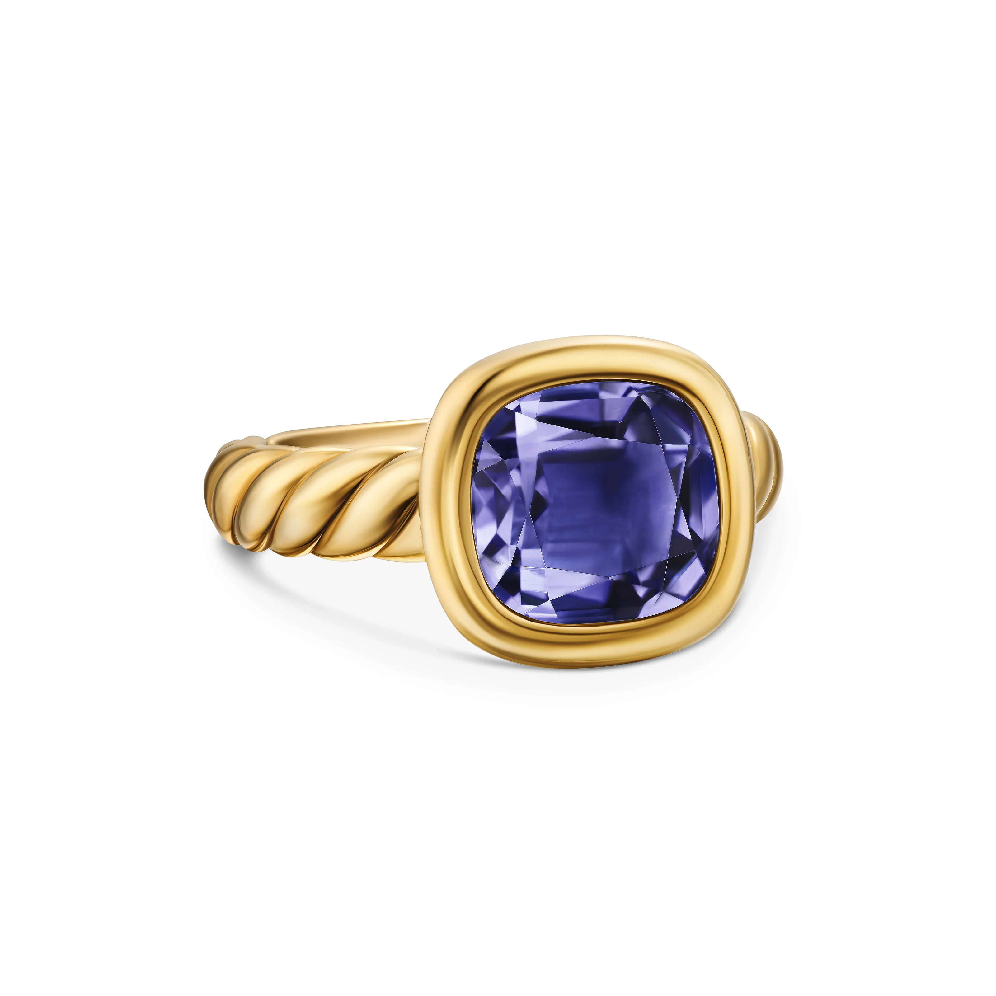 David Yurman Mercer® Stone Ring In 18k Yellow Gold With Iolite, 10mm