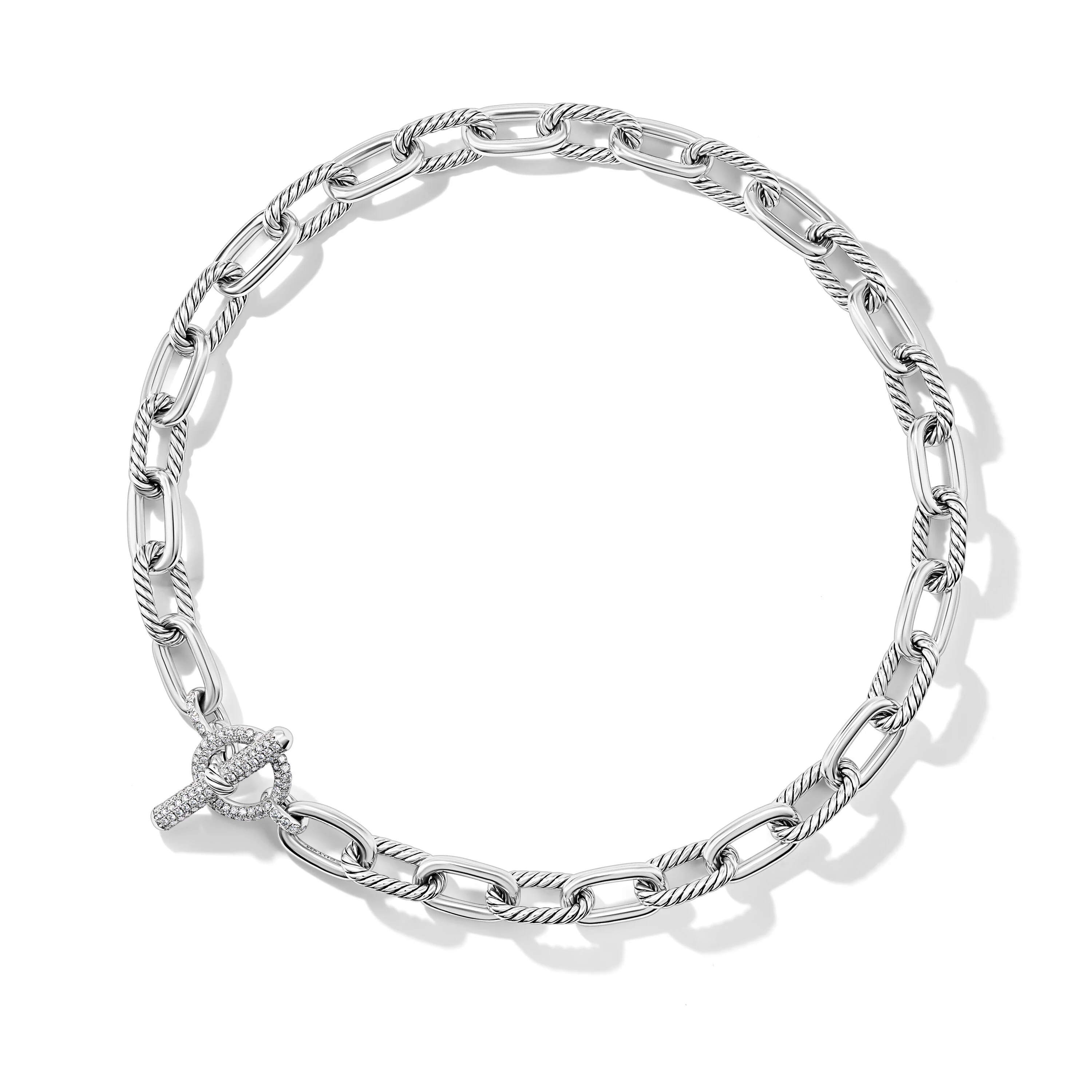 David Yurman Madison® Toggle Chain Necklace In Sterling Silver With Diamonds 11mm