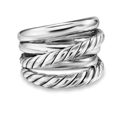 David Yurman Crossover Five Row Ring In Sterling Silver, 17.5mm