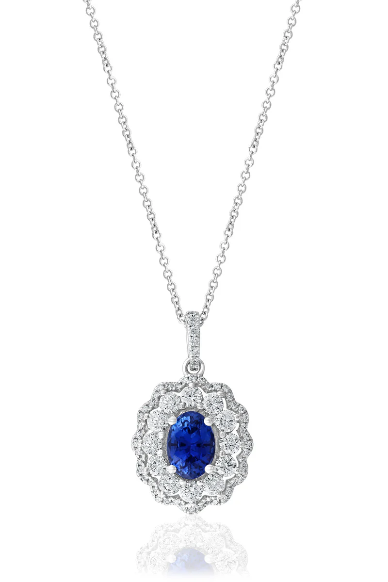 Brown & Co. 18k White Gold Sapphire & Diamond Necklace
