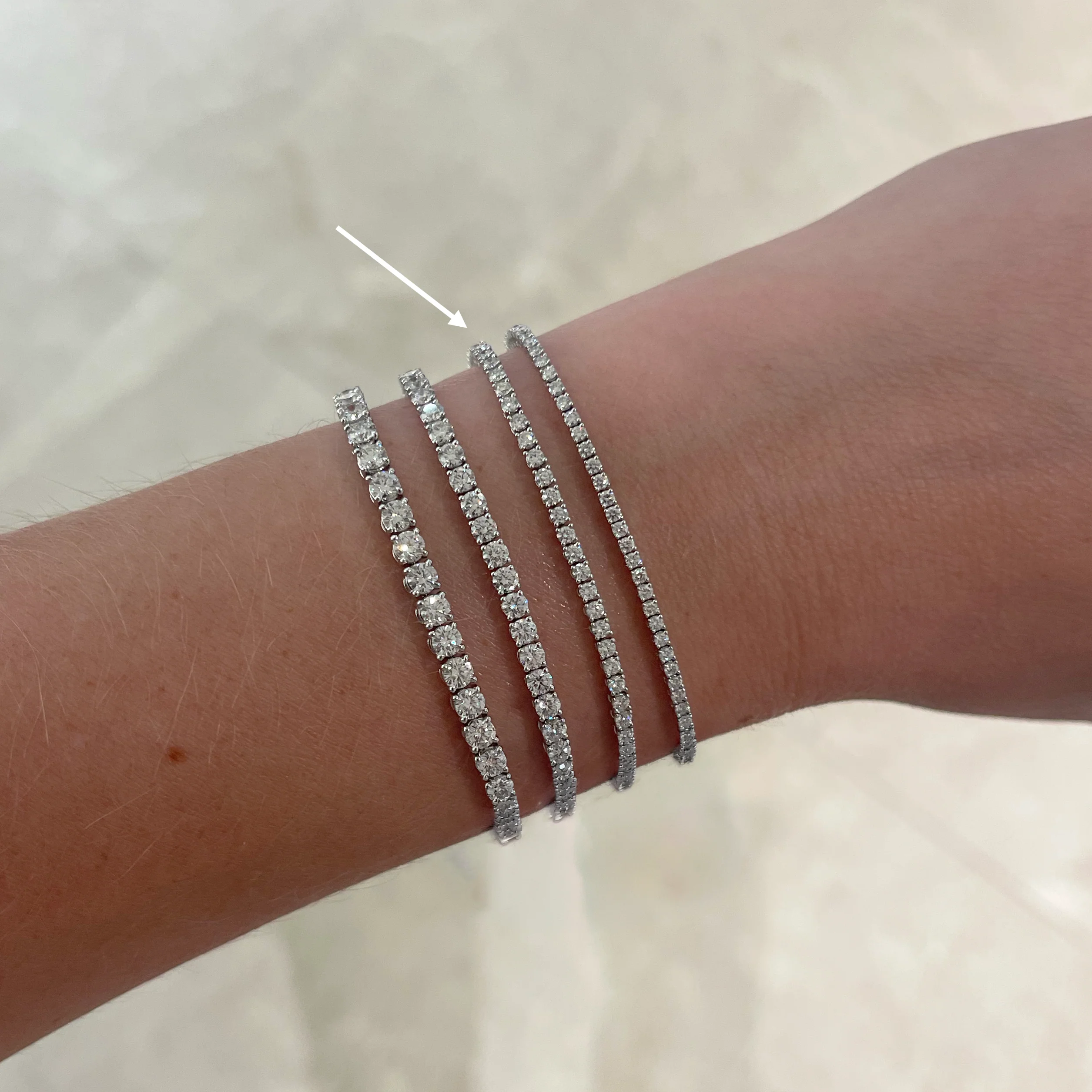 18k White Gold 2ctw Diamond Tennis Bracelet - Image 4