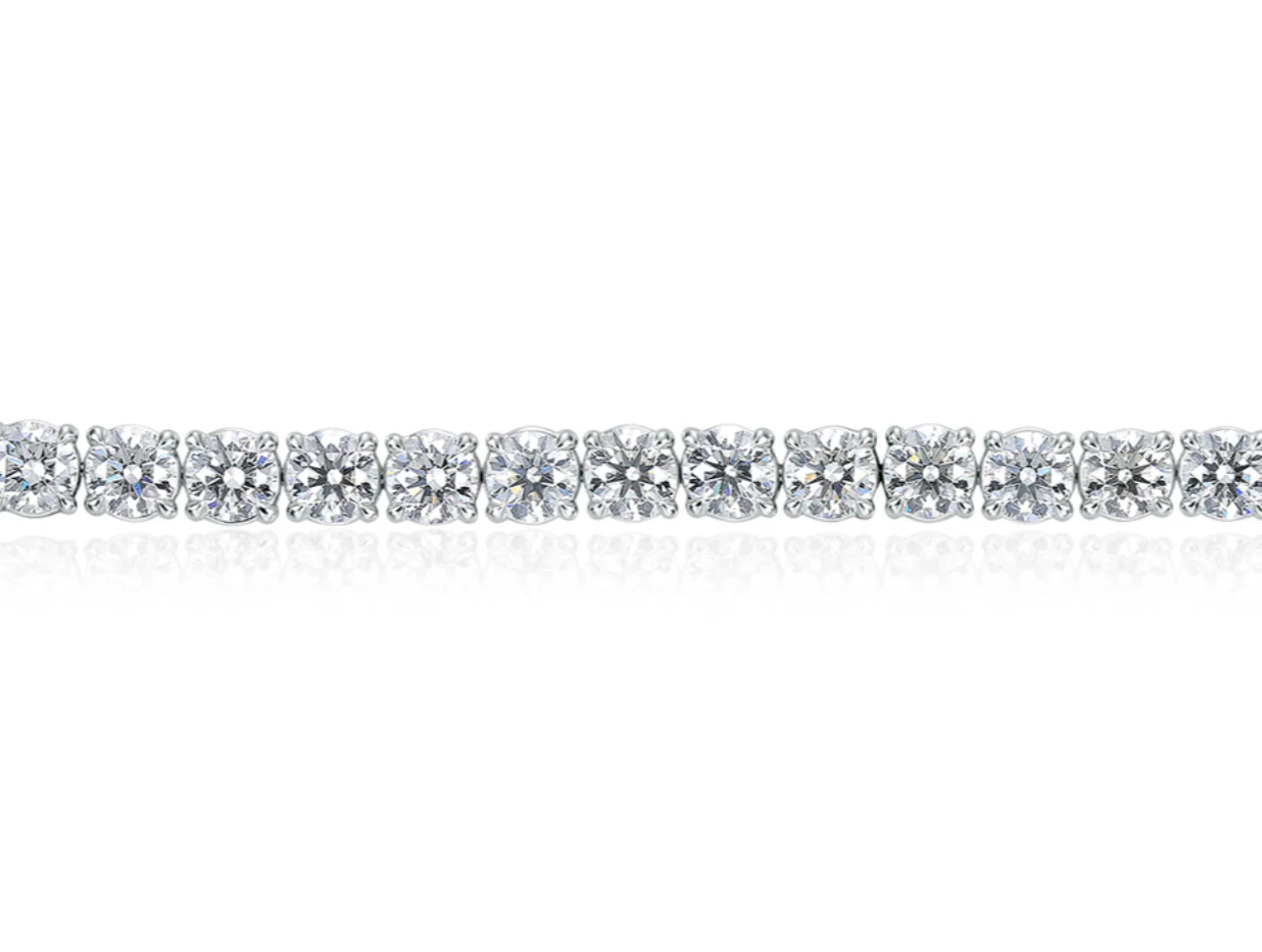 18k White Gold 5.77ctw Diamond Tennis Bracelet - Image 2