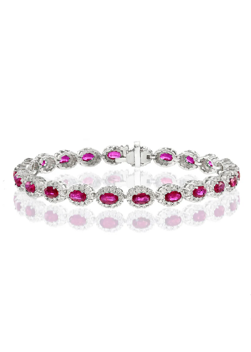 Brown & Co. 18k White Gold Ruby & Diamond Bracelet