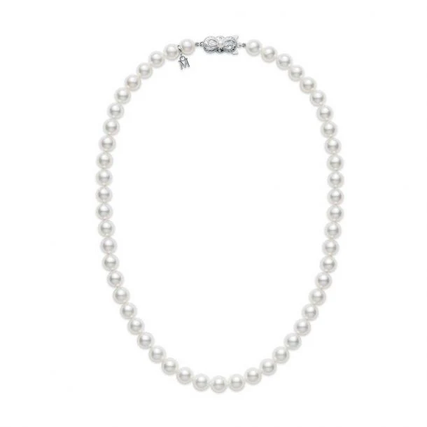 Mikimoto 18k White Gold 7x7.5mm Princess Strand 18" Pearl Necklace