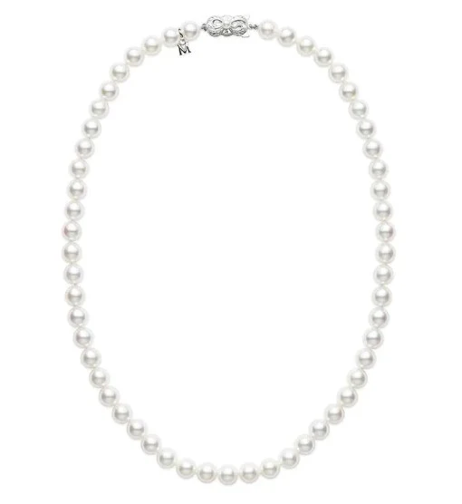 Mikimoto 18k White Gold Akoya Pearl 22" Necklace