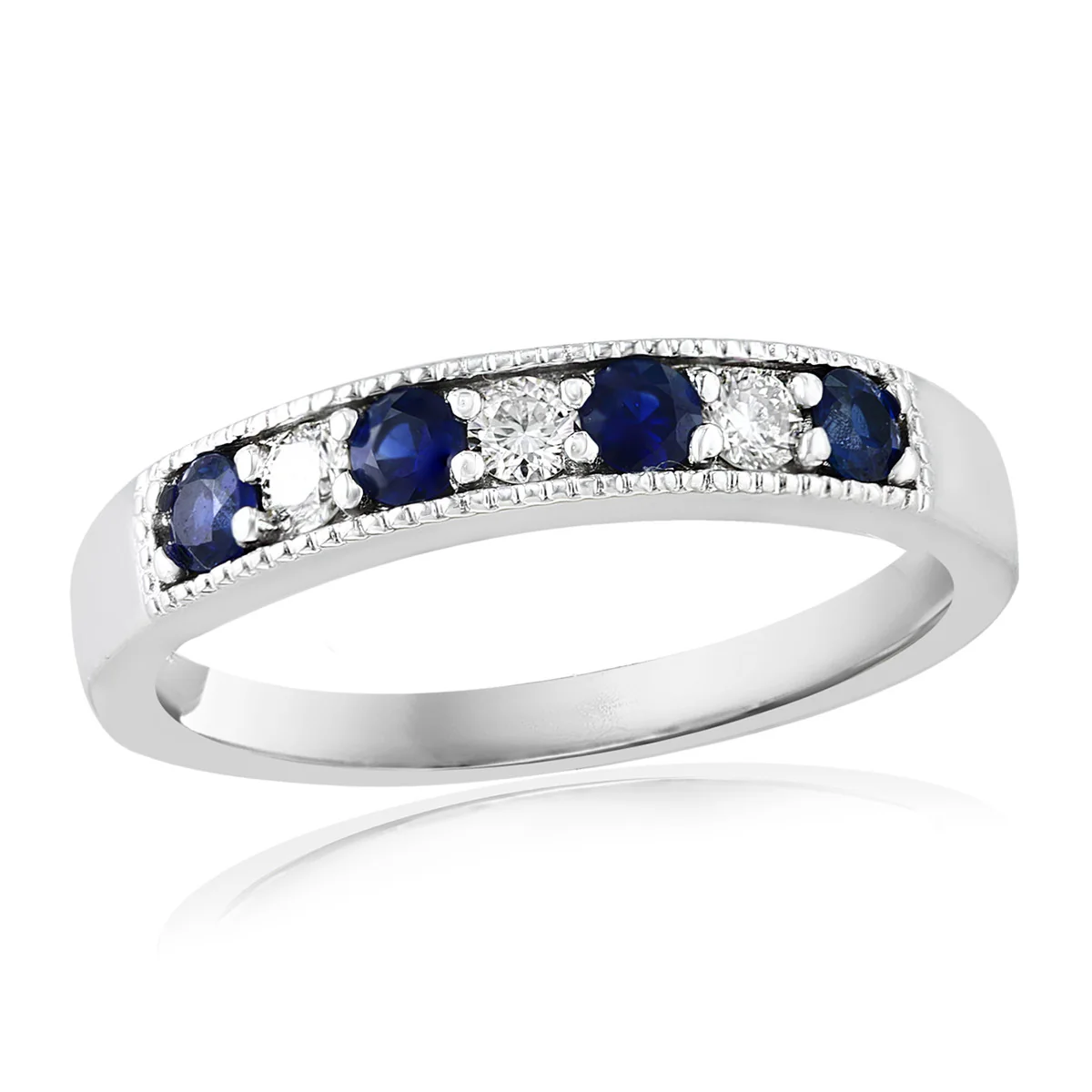 Brown & Co. 18k White Gold Diamond & Colored Gemstone Band