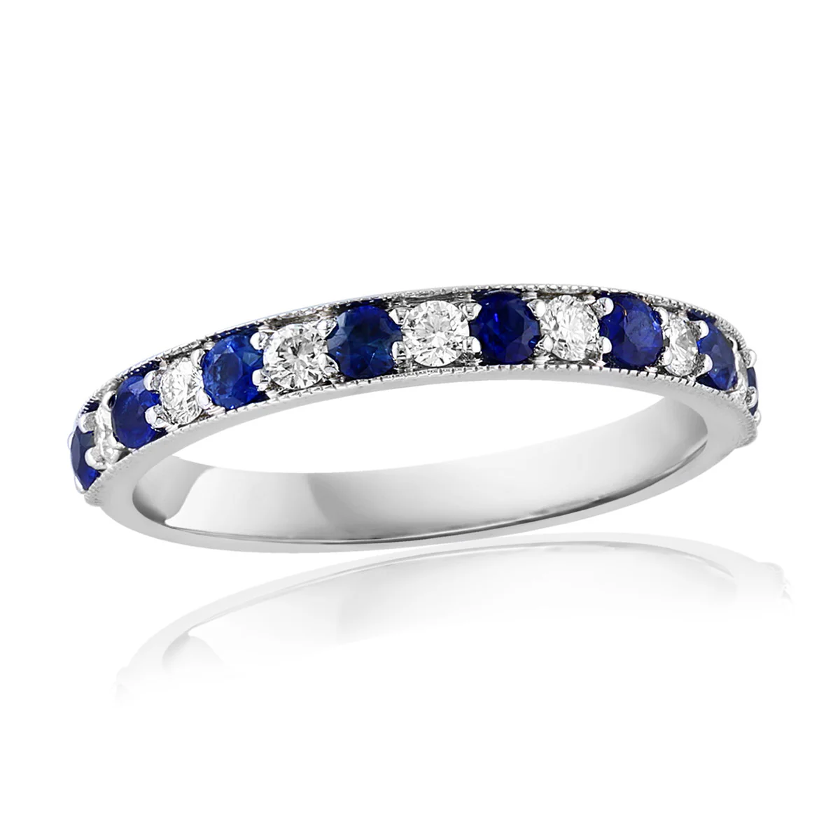 Brown & Co. 18K White Gold Diamond & Colored Gemstone Band