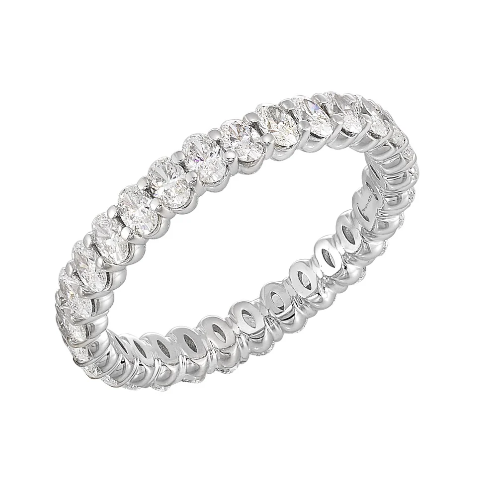 18k White Gold Oval Diamond Eternity Band