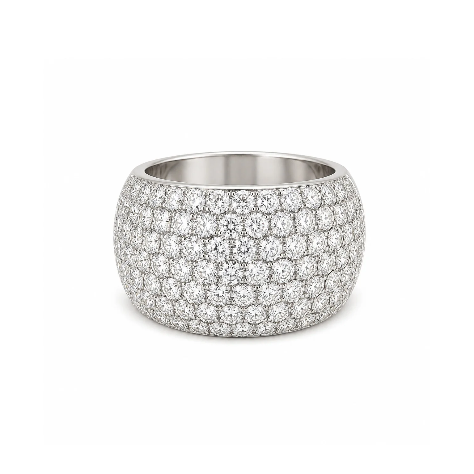 18k White Gold Pave Diamond Ring