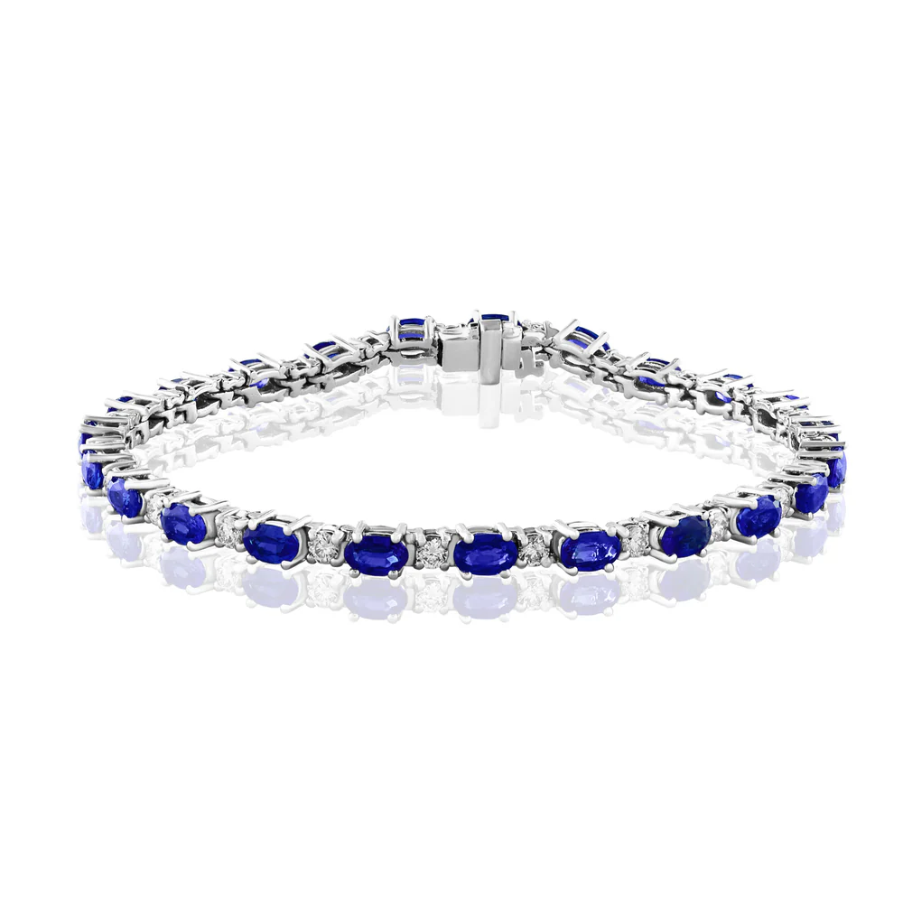 18k White Gold Sapphire & Diamond Bracelet