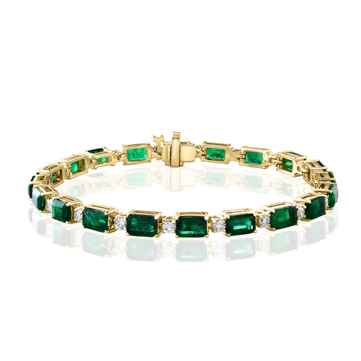 Brown & Co. 18k Yellow Gold Emerald & Diamond Bracelet