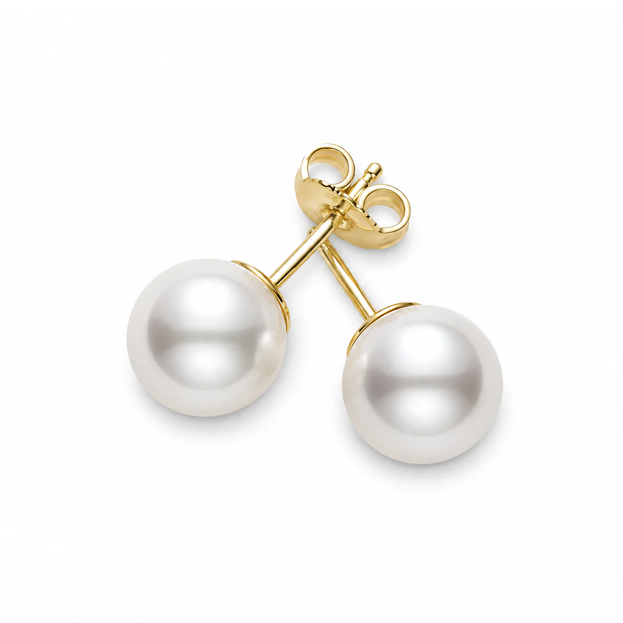 18K Yellow Gold 6x6.5mm Pearl Stud Earrings