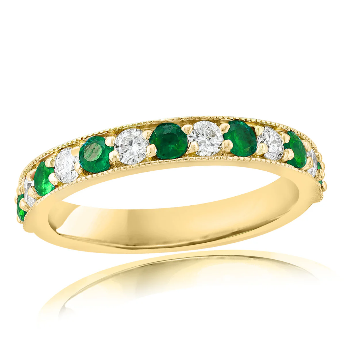 Brown & Co. 18k Yellow Gold Diamond & Colored Gemstone Band