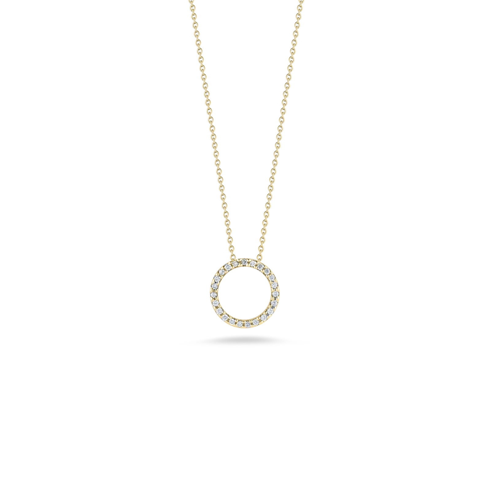 18k Yellow Gold Tiny Treasures Diamond Circle Pendant Necklace