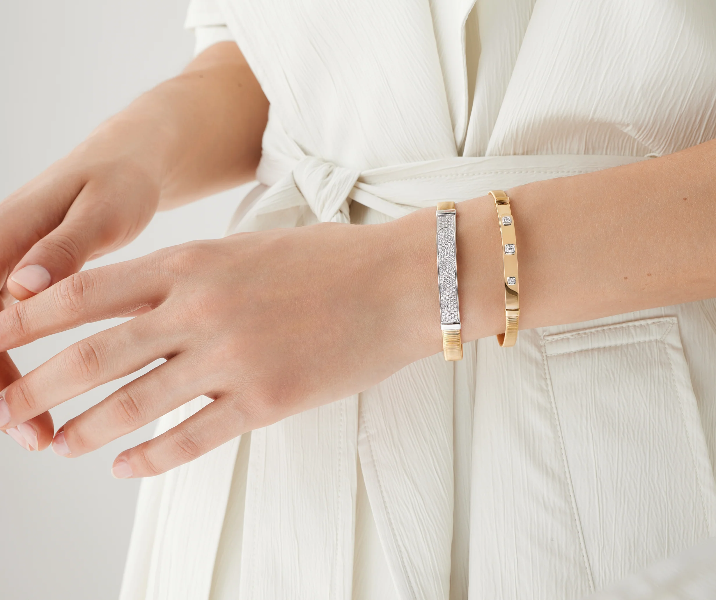 Coil Bangle with Diamond Bar, 0.85ctw - Image 3