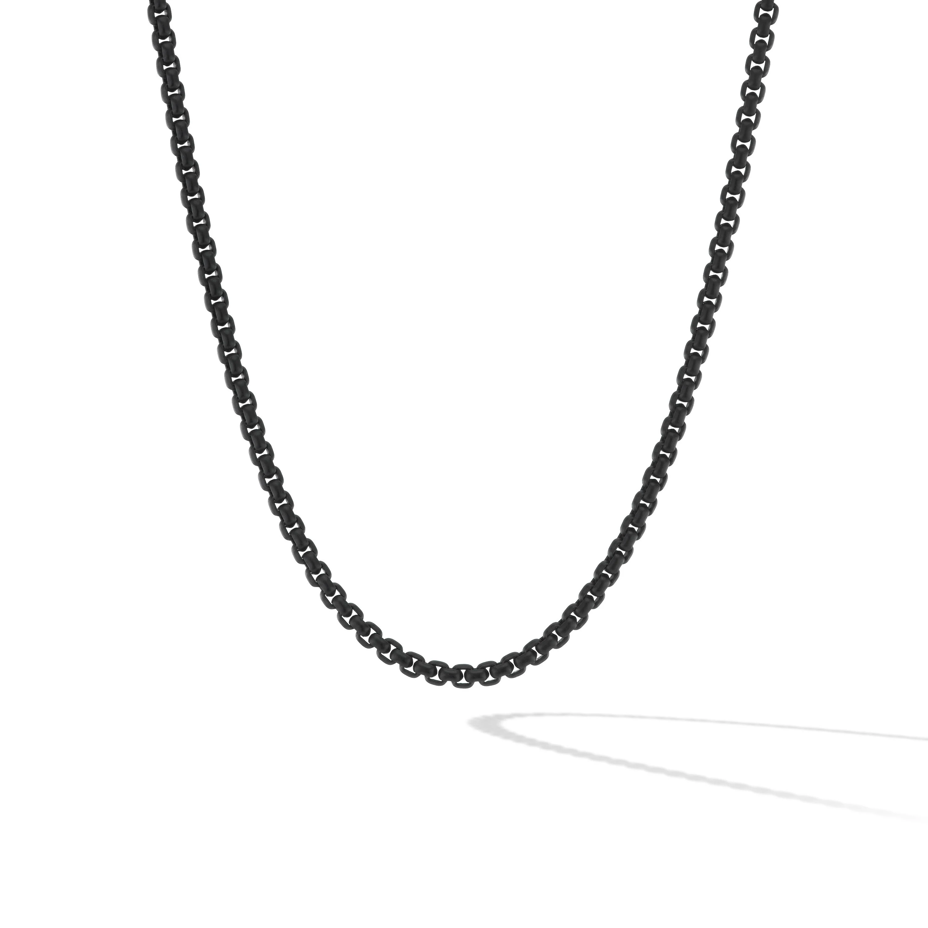 David Yurman Bel Aire Color Box Chain Necklace In Black Acrylic With 14k Yellow Gold, 2.7mm