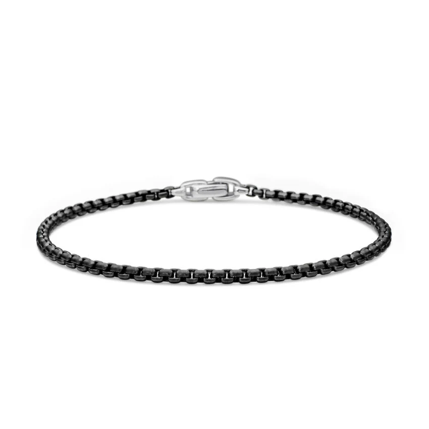 David Yurman Box Chain Bracelet With Stainless Steel And Sterling Silver, 2.7mm