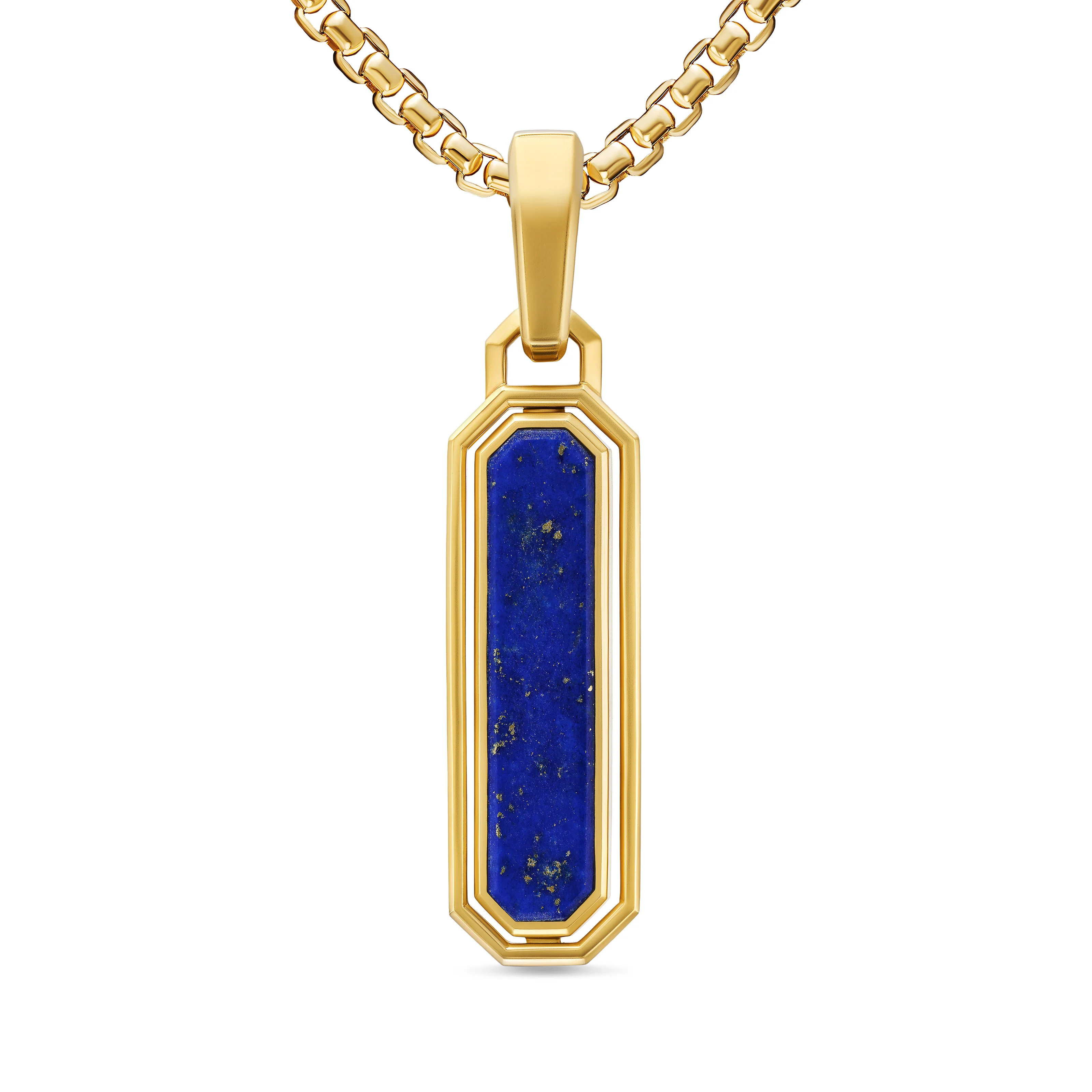 David Yurman Streamline® Inlay Amulet In 18k Yellow Gold With Black Onyx And Lapis, 30.7mm
