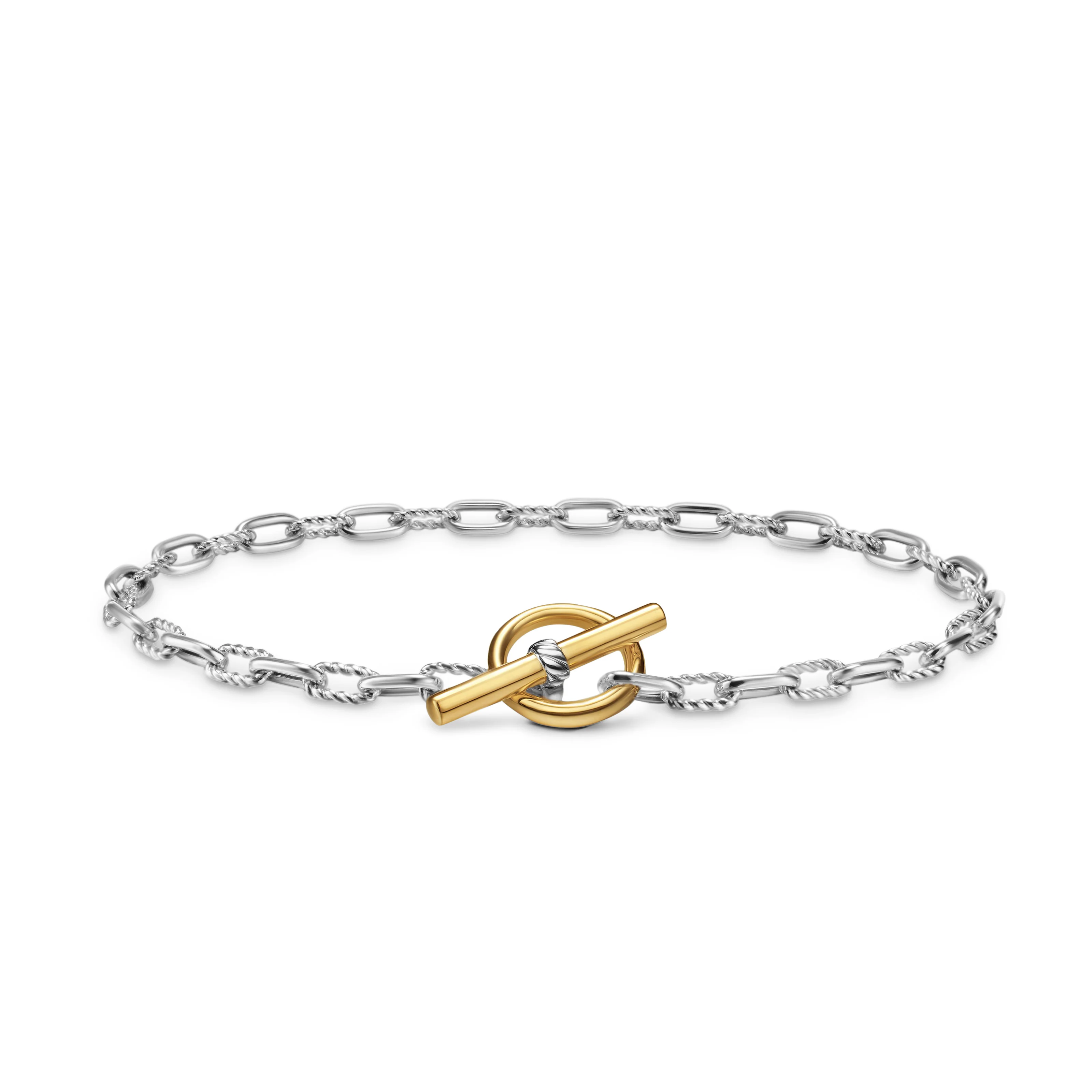 David Yurman Madison® Toggle Chain Bracelet In Sterling Silver With 18k Yellow Gold, 3mm