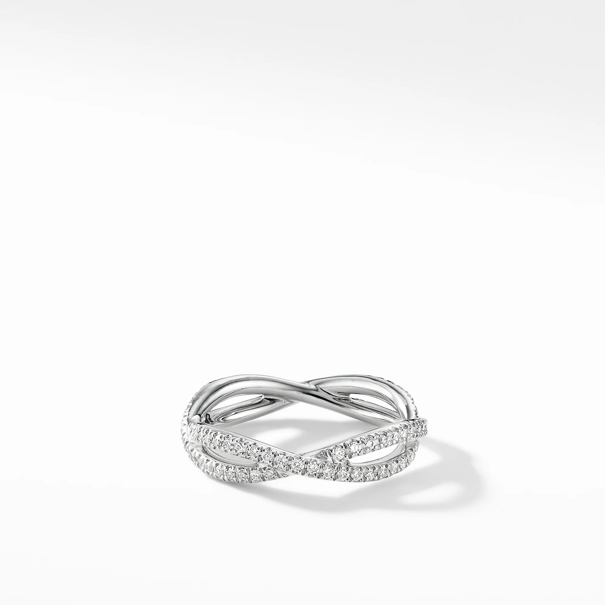 David Yurman Infinity Band Ring In Platinum With Diamonds, 4.18mm