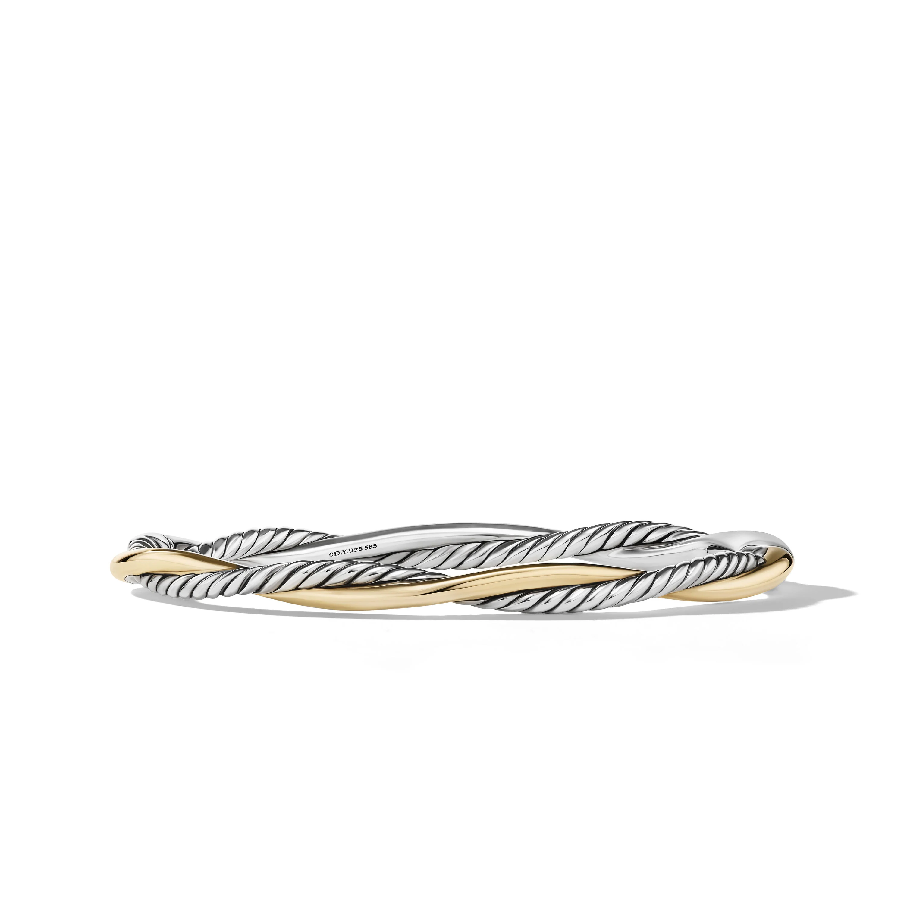 David Yurman Petite Infinity Bracelet In Sterling Silver With 14k Yellow Gold, 4.4mm