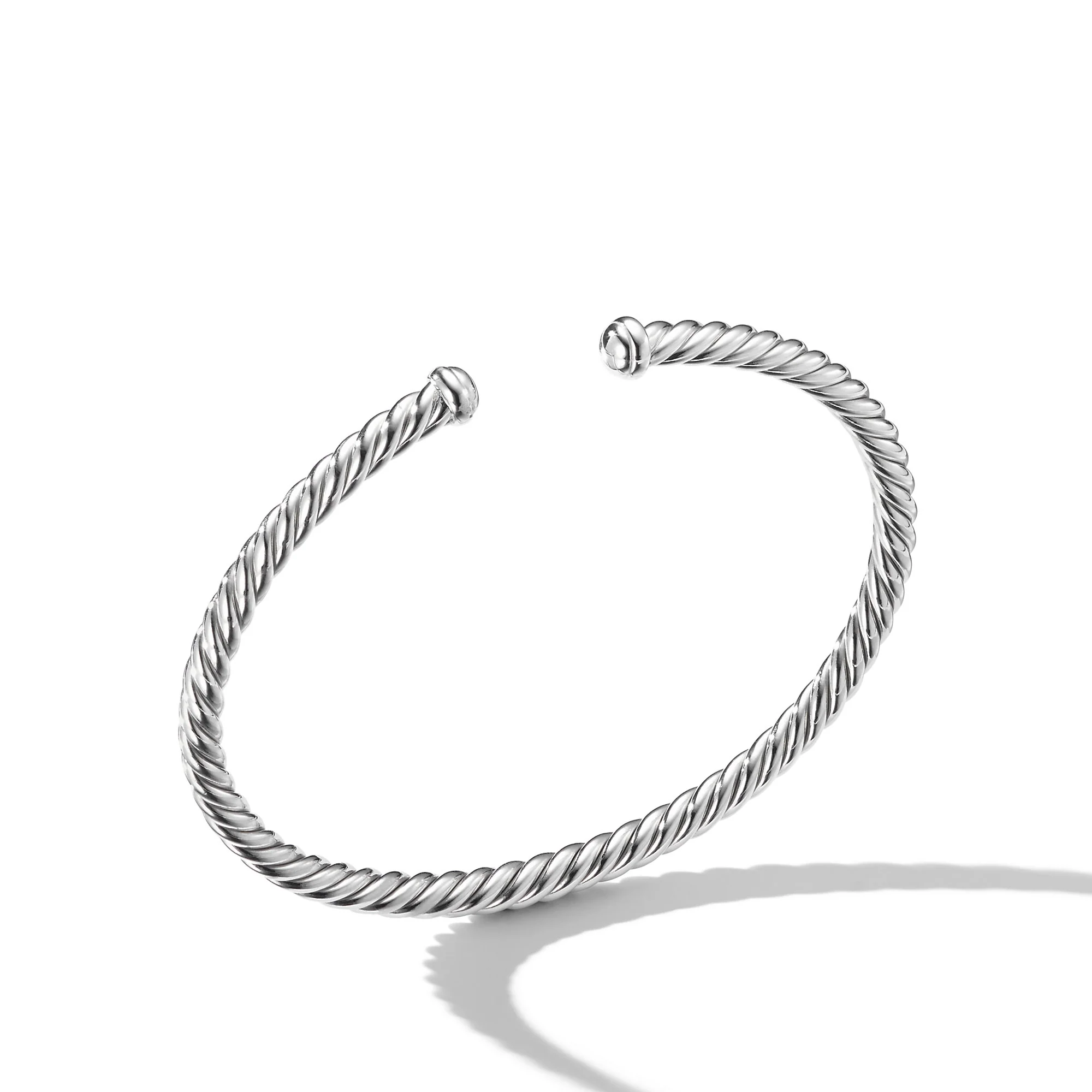 David Yurman Cable Flex Bracelet In 18k White Gold, 4mm