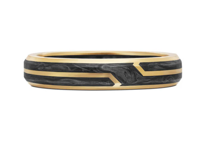 David Yurman Forged Carbon Band Ring In 18k Yellow Gold, 4mm