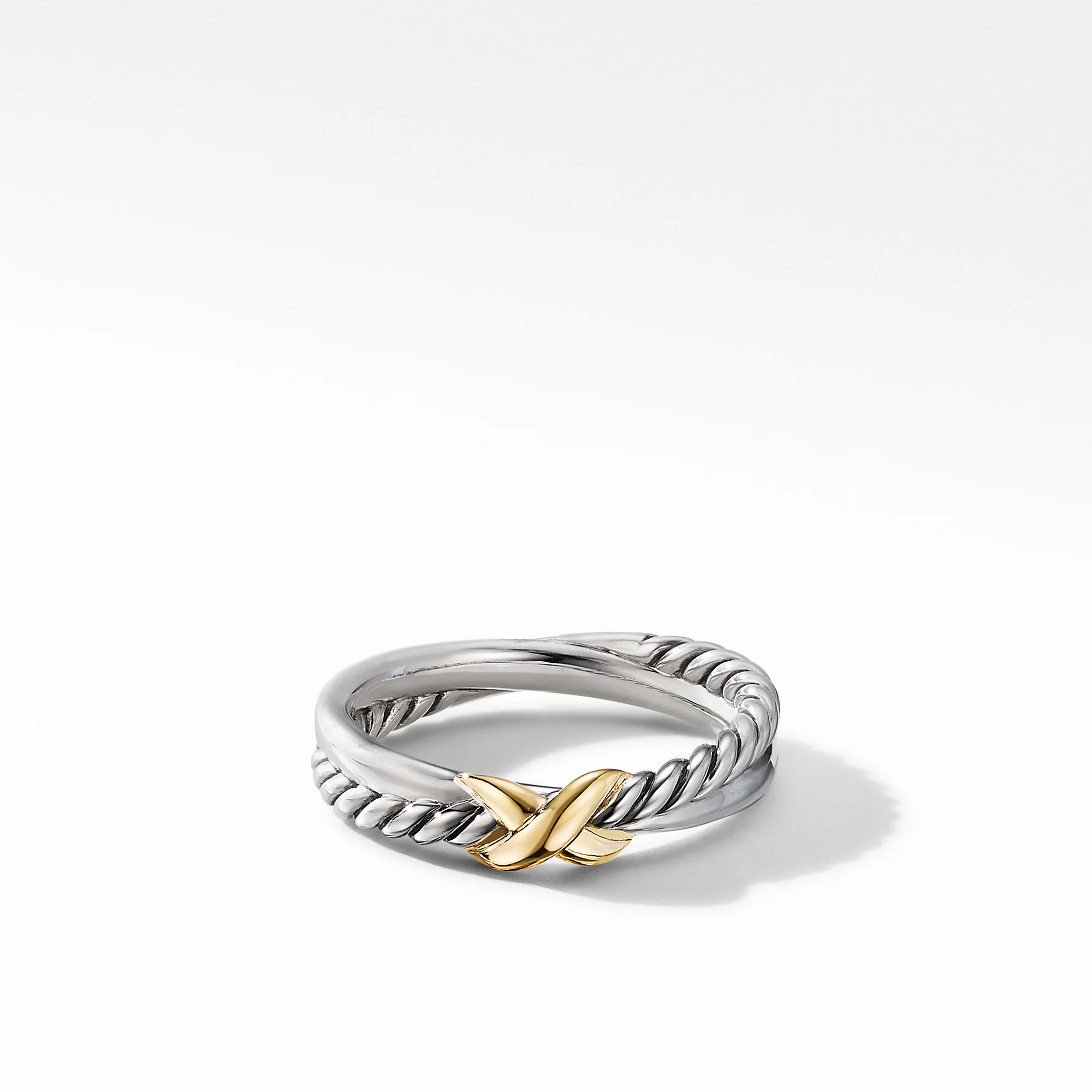 David Yurman 4mm Petite X Ring Sil/18k