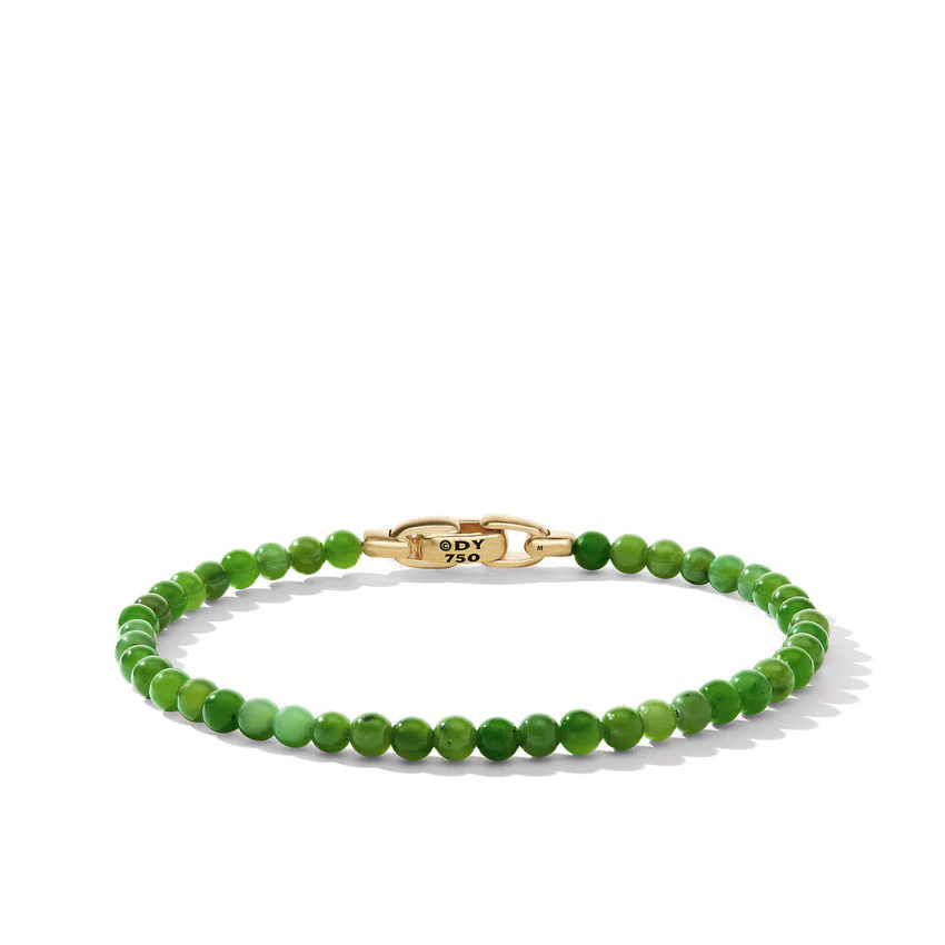 David Yurman Spiritual Beads Bracelet With Nephrite Jade And 18k Yellow Gold, 4mm