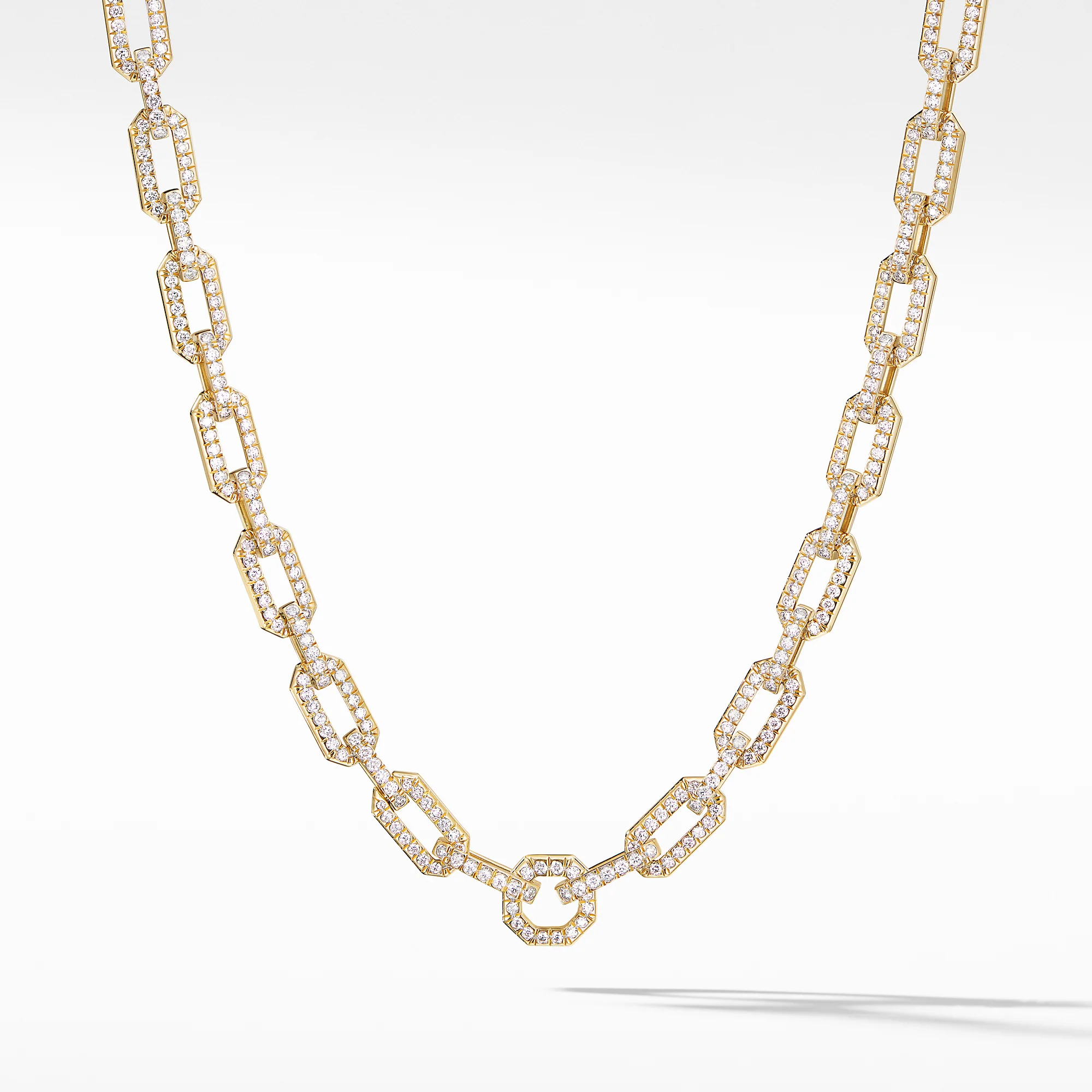David Yurman Pavé Chain Necklace In 18k Yellow Gold With Diamonds, 7mm