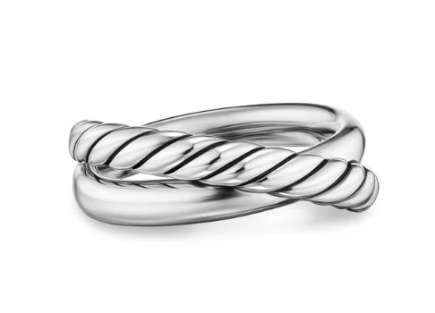 David Yurman Crossover Two Row Ring In Sterling Silver, 7.4mm