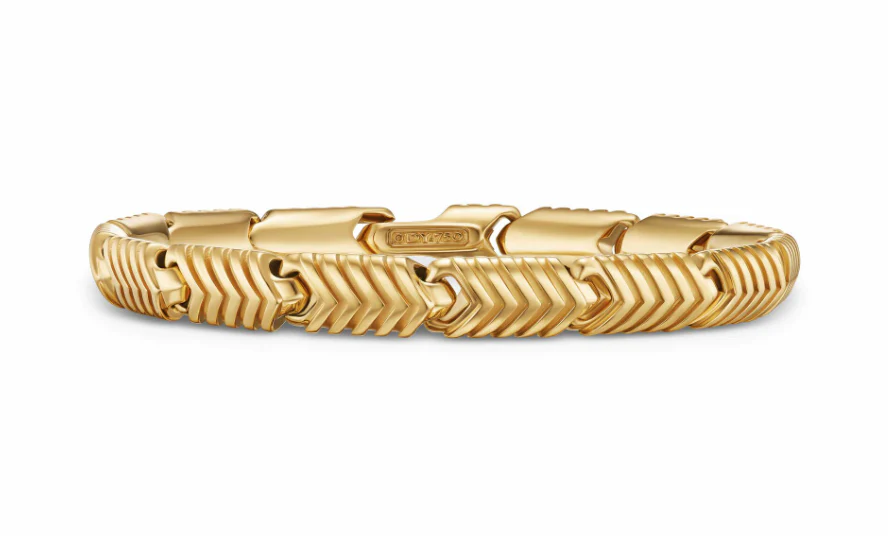 David Yurman Chevron Link Bracelet In 18k Yellow Gold, 7.6mm