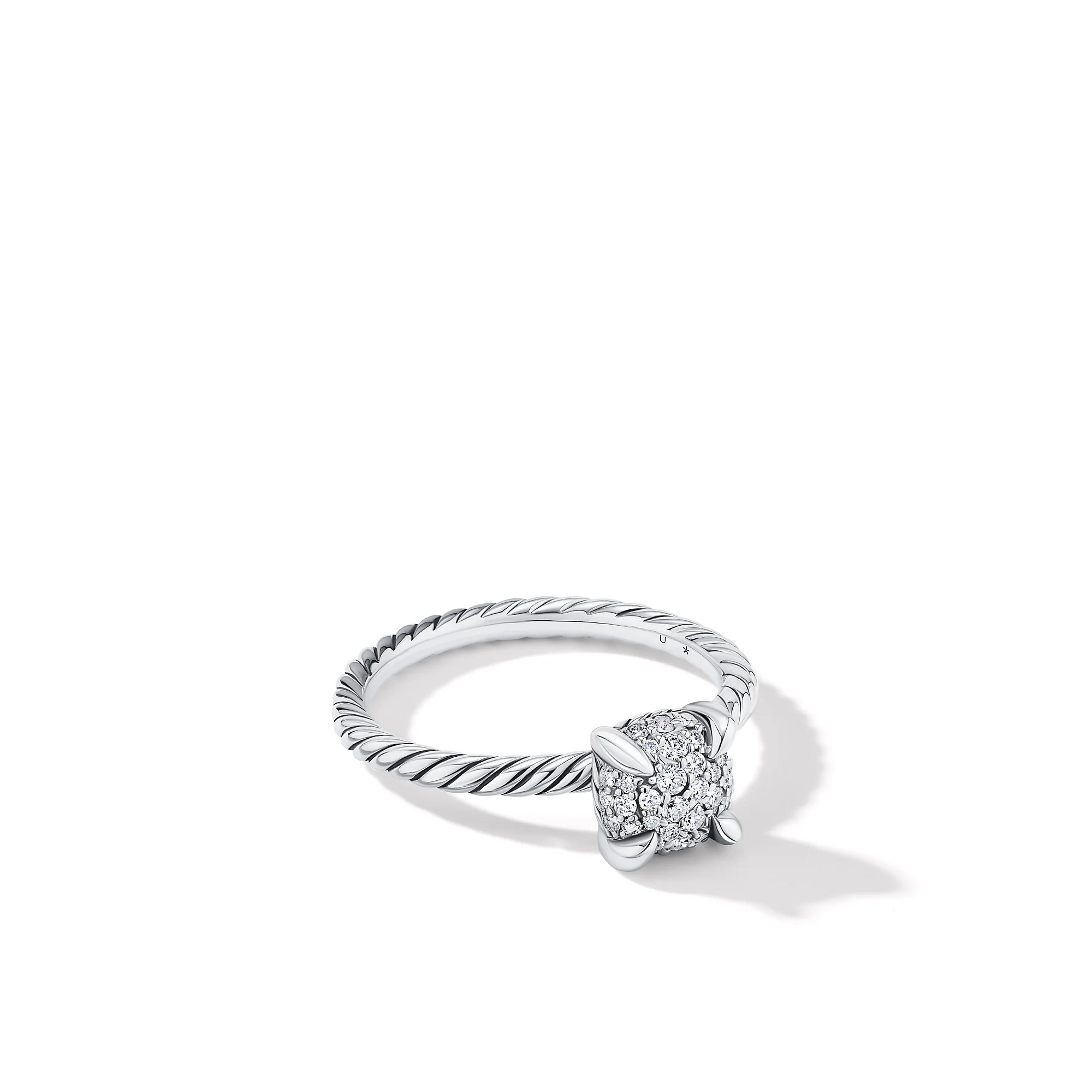 David Yurman Petite Chatelaine® Ring In Sterling Silver With Pavé Diamonds, 7mm