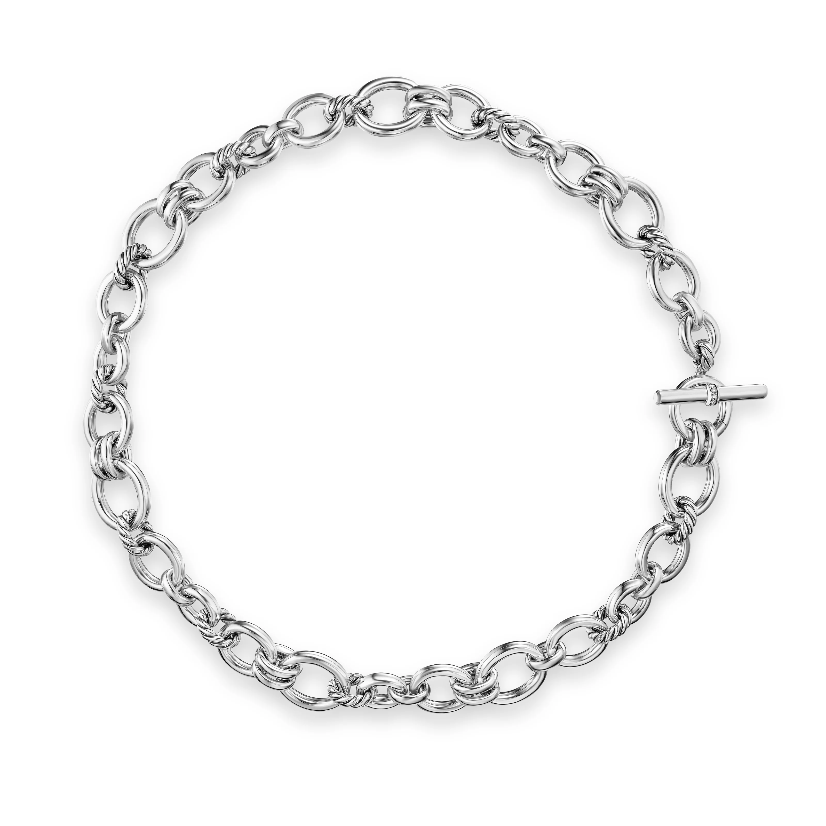 David Yurman Mercer® Chain Necklace In Sterling Silver With Diamonds, 8mm