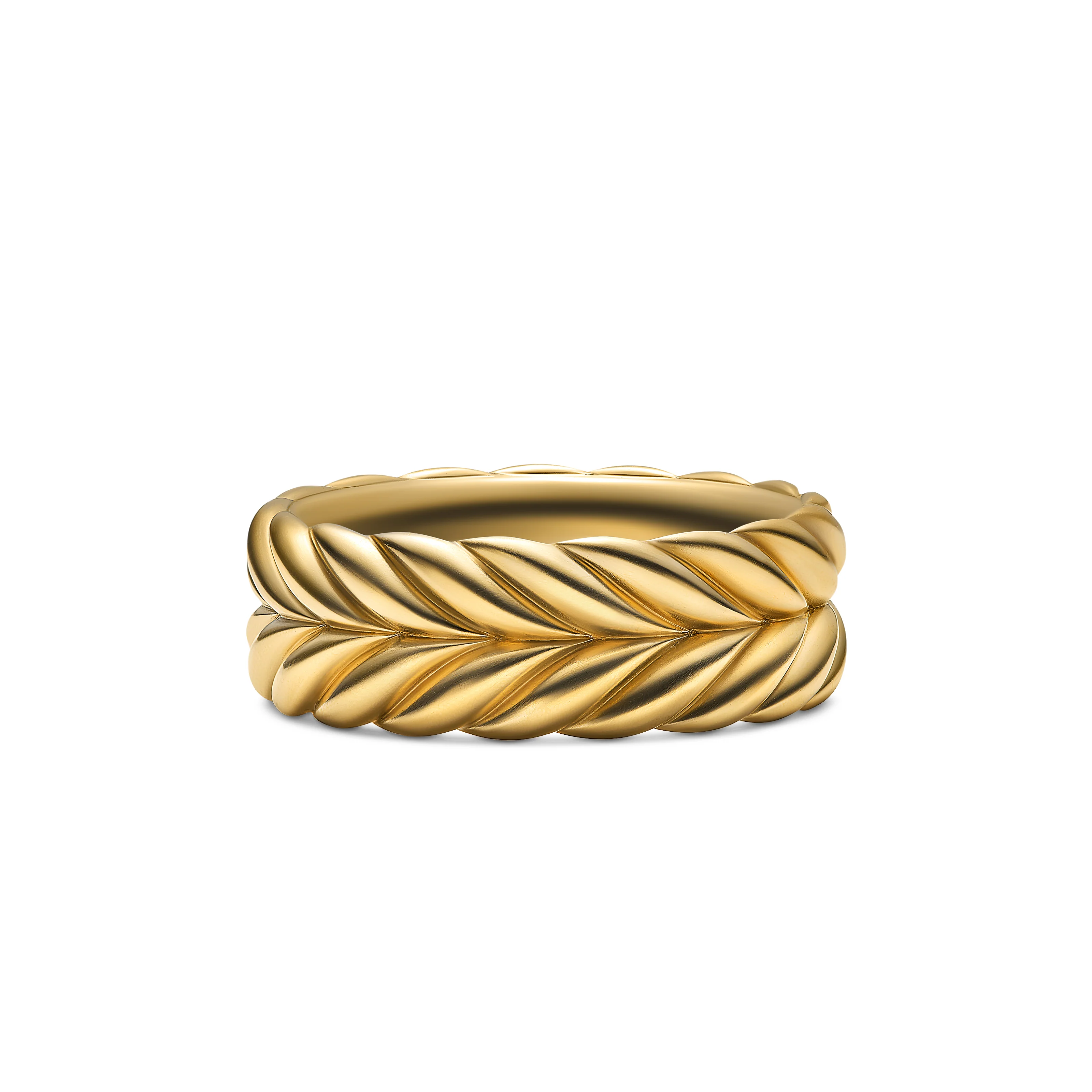 David Yurman Chevron Band Ring In 18k Yellow Gold, 9mm