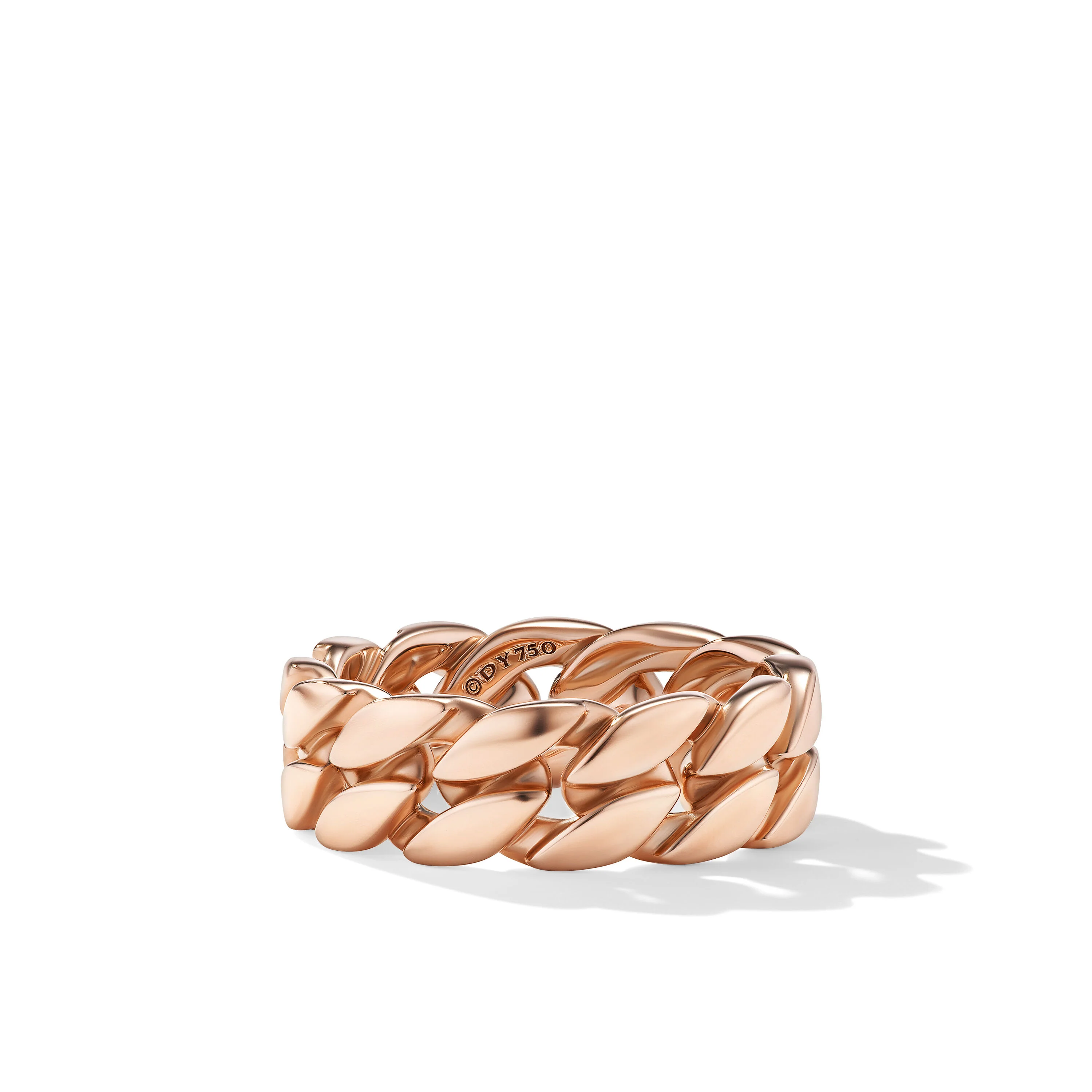 David Yurman Curb Chain Band Ring In 18k Rose Gold, 8mm