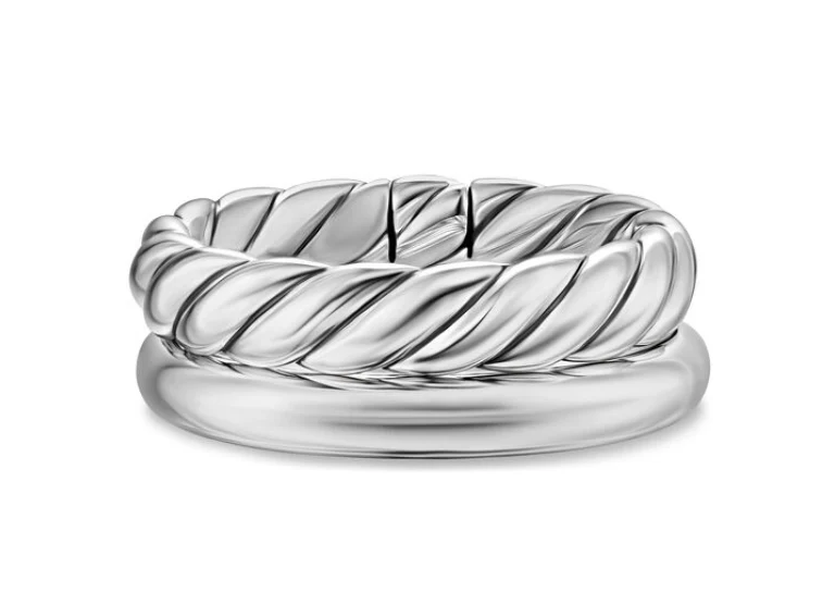 David Yurman Mercer® Two Row Ring In Sterling Silver, 8mm