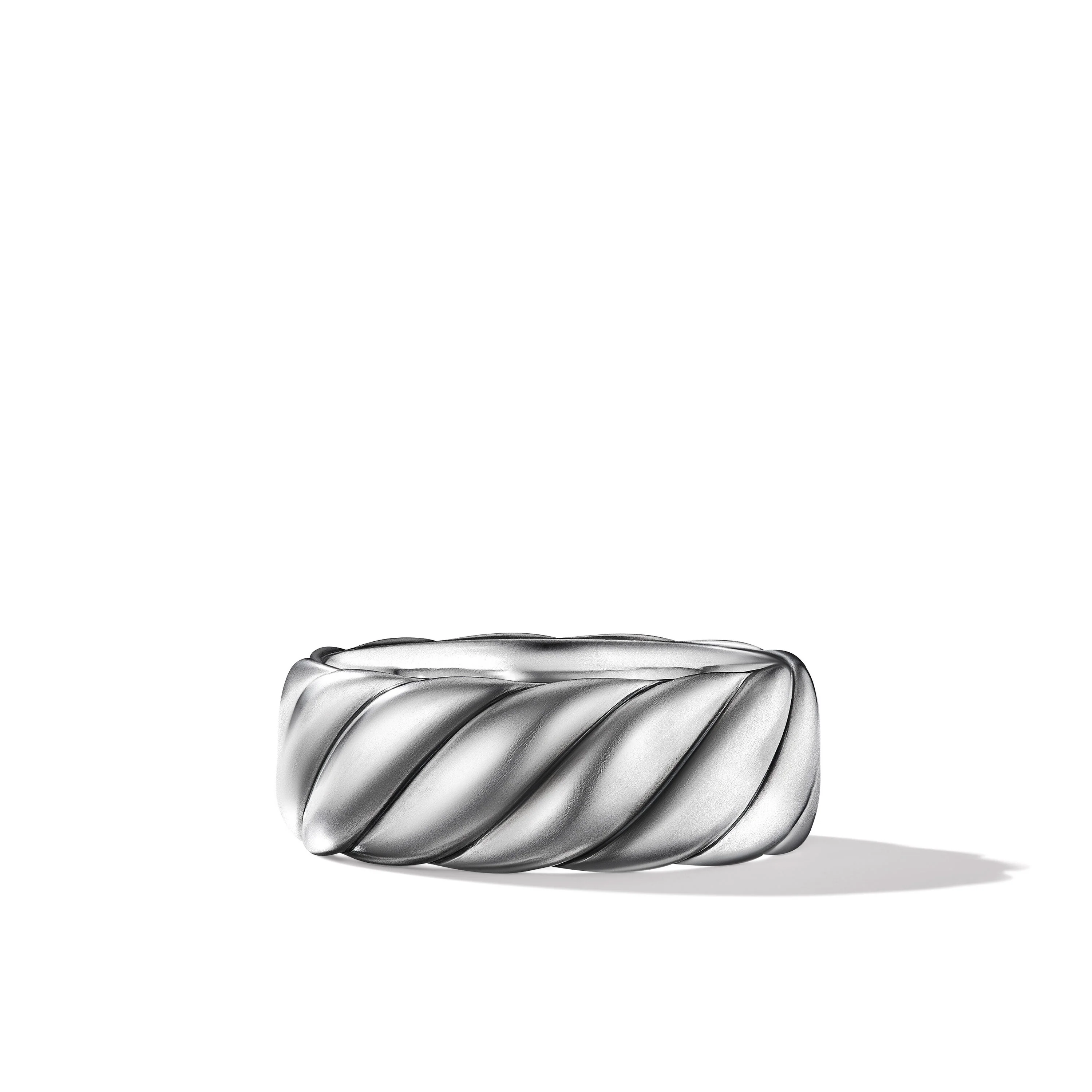 David Yurman Sculpted Cable Contour Band Ring In Sterling Silver, 9mm