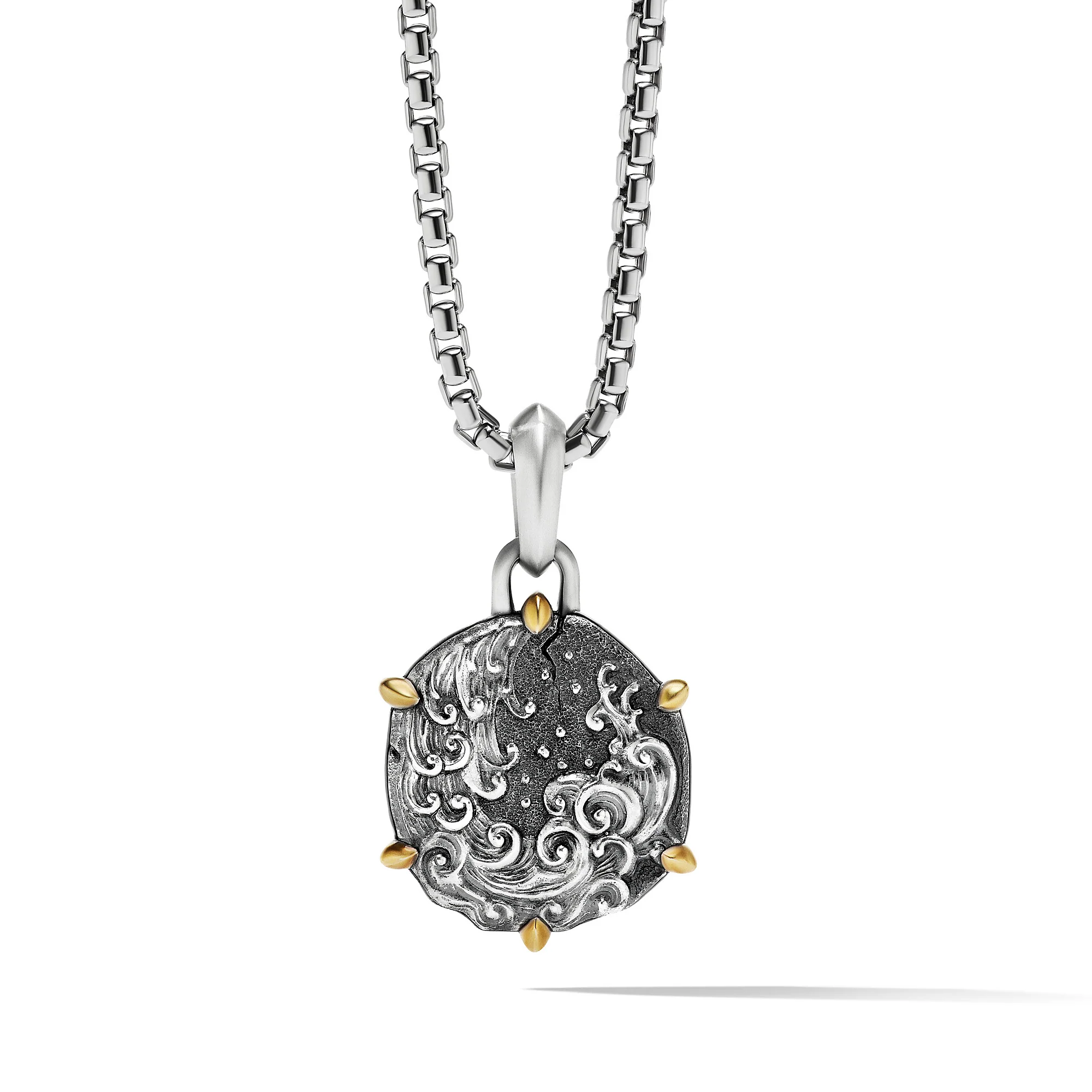 David Yurman Aquarius Amulet In Sterling Silver With 18k Yellow Gold, 33mm