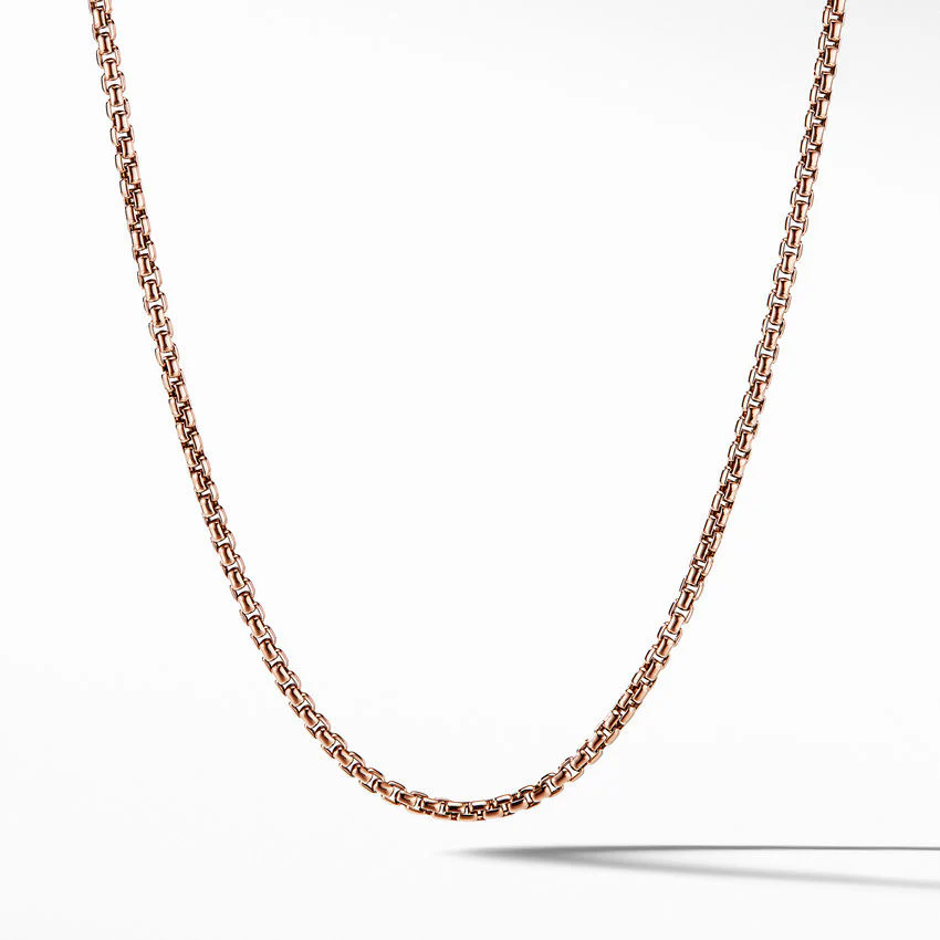 David Yurman Box Chain Necklace In 18k Rose Gold, 2.7mm