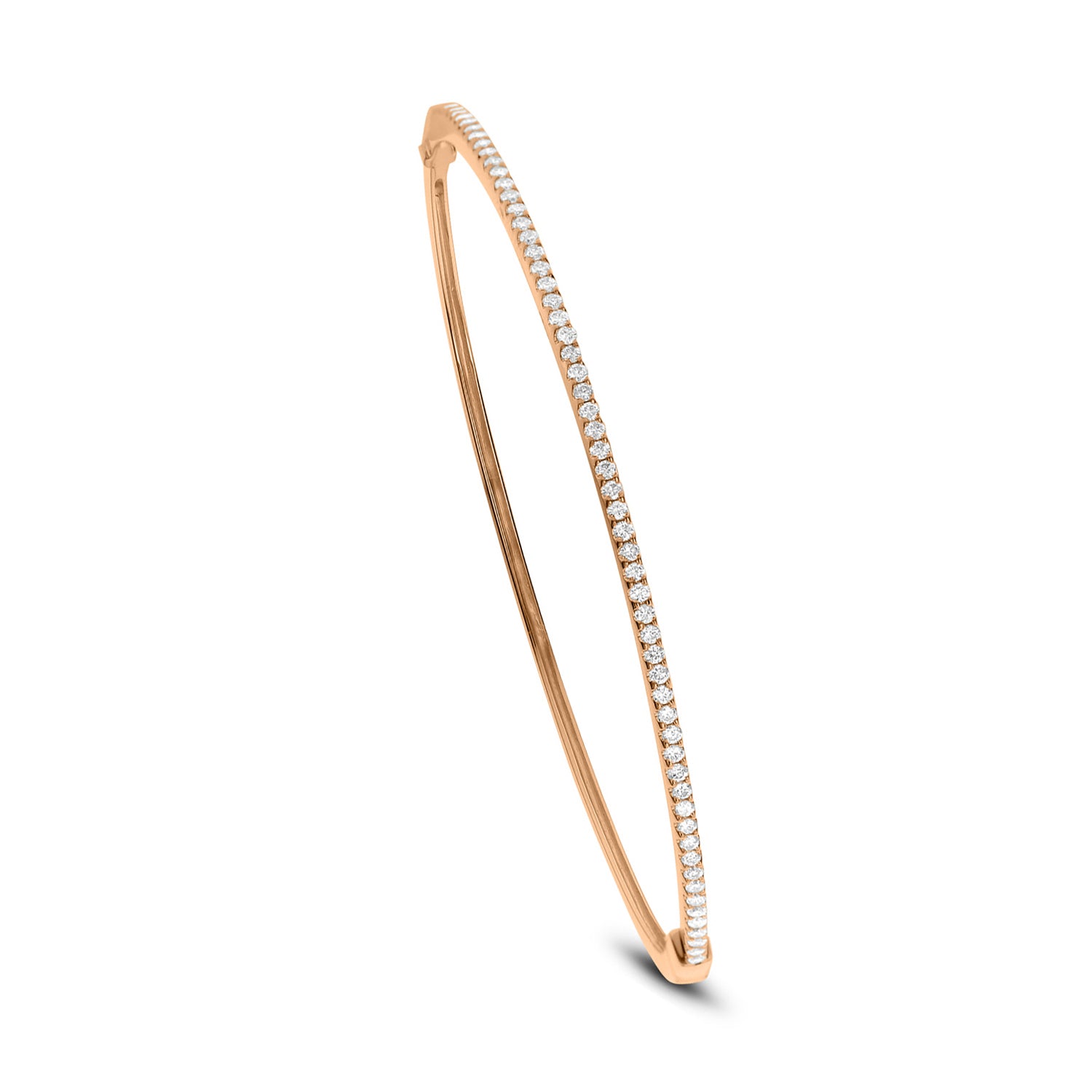 18k Rose Gold 0.57ctw Halfway Diamond Bangle