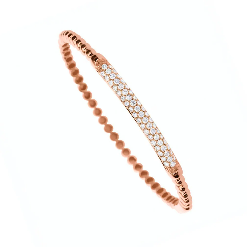 Brown & Co. 18k Rose Gold Pave Diamond Bangle