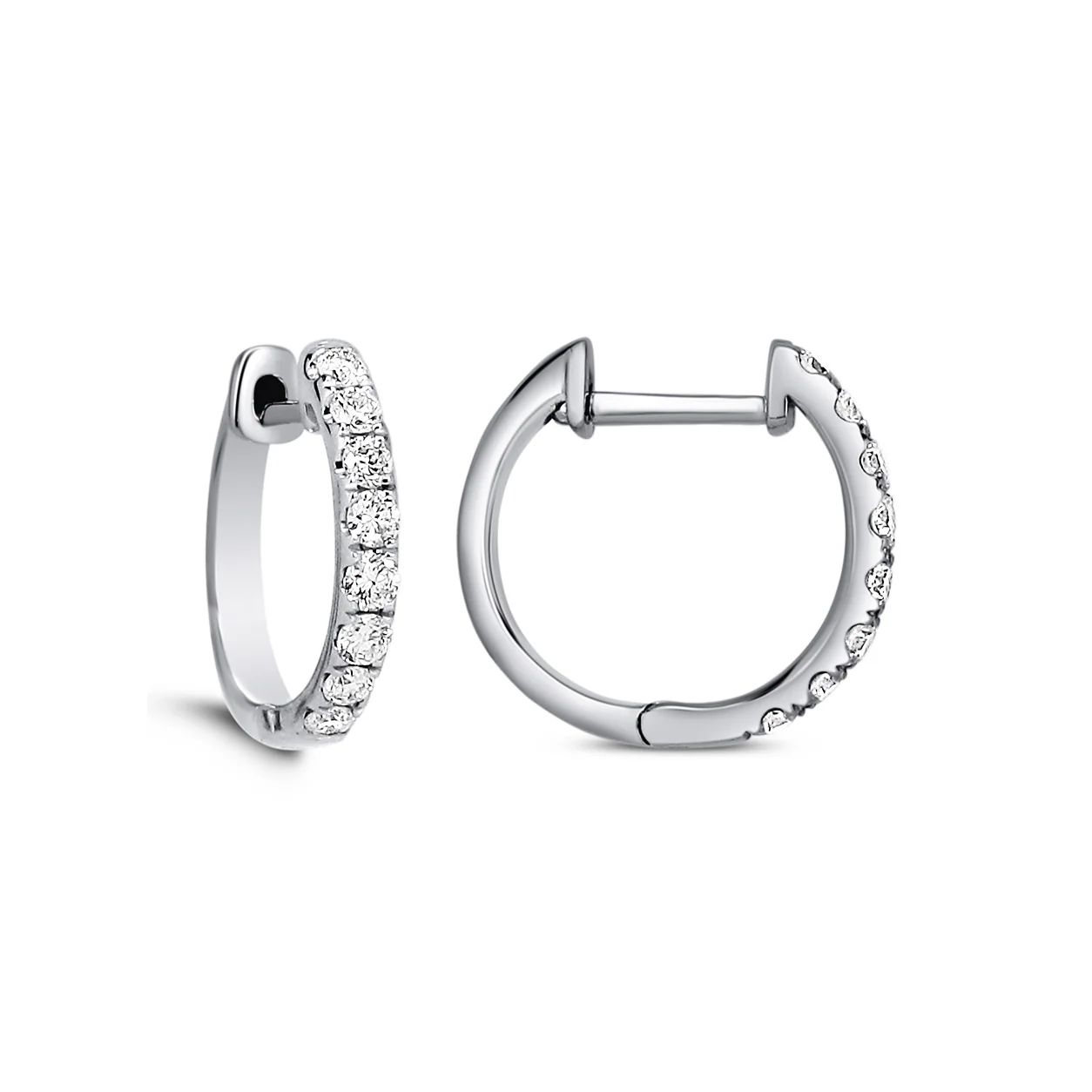 Brown & Co. 18k White Gold 0.42ct Diamond Hoop Earrings