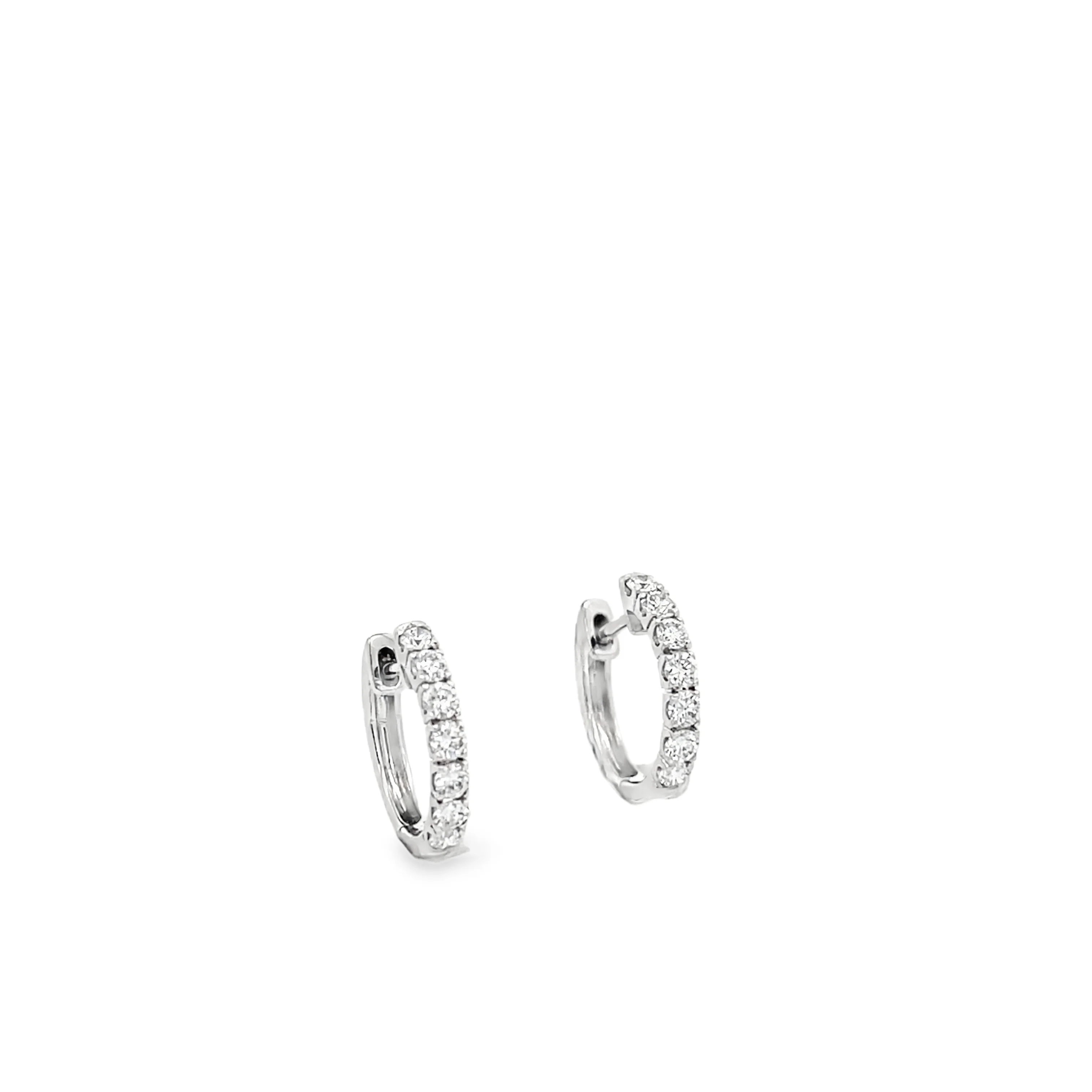 Brown & Co. 18k White Gold 0.50ct Diamond Hoop Earrings