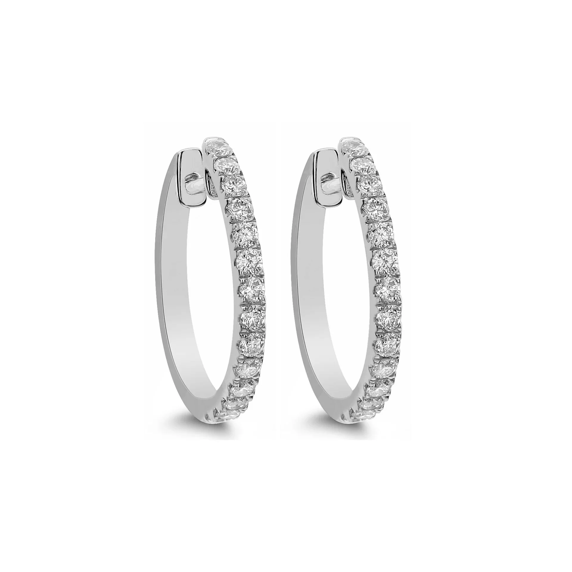 Brown & Co. 18k White Gold 0.50ct Diamond Hoop Earrings