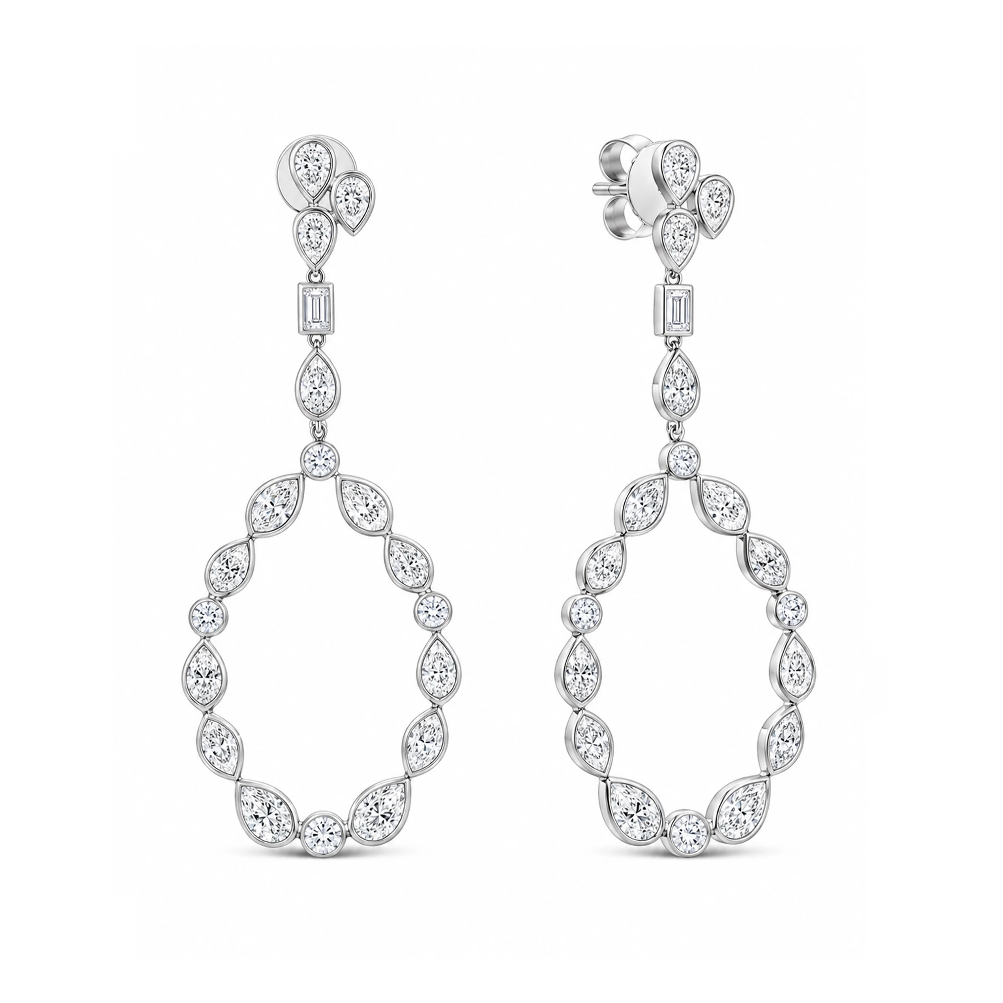 Brown & Co 18k White Gold Diamond Drop Earrings