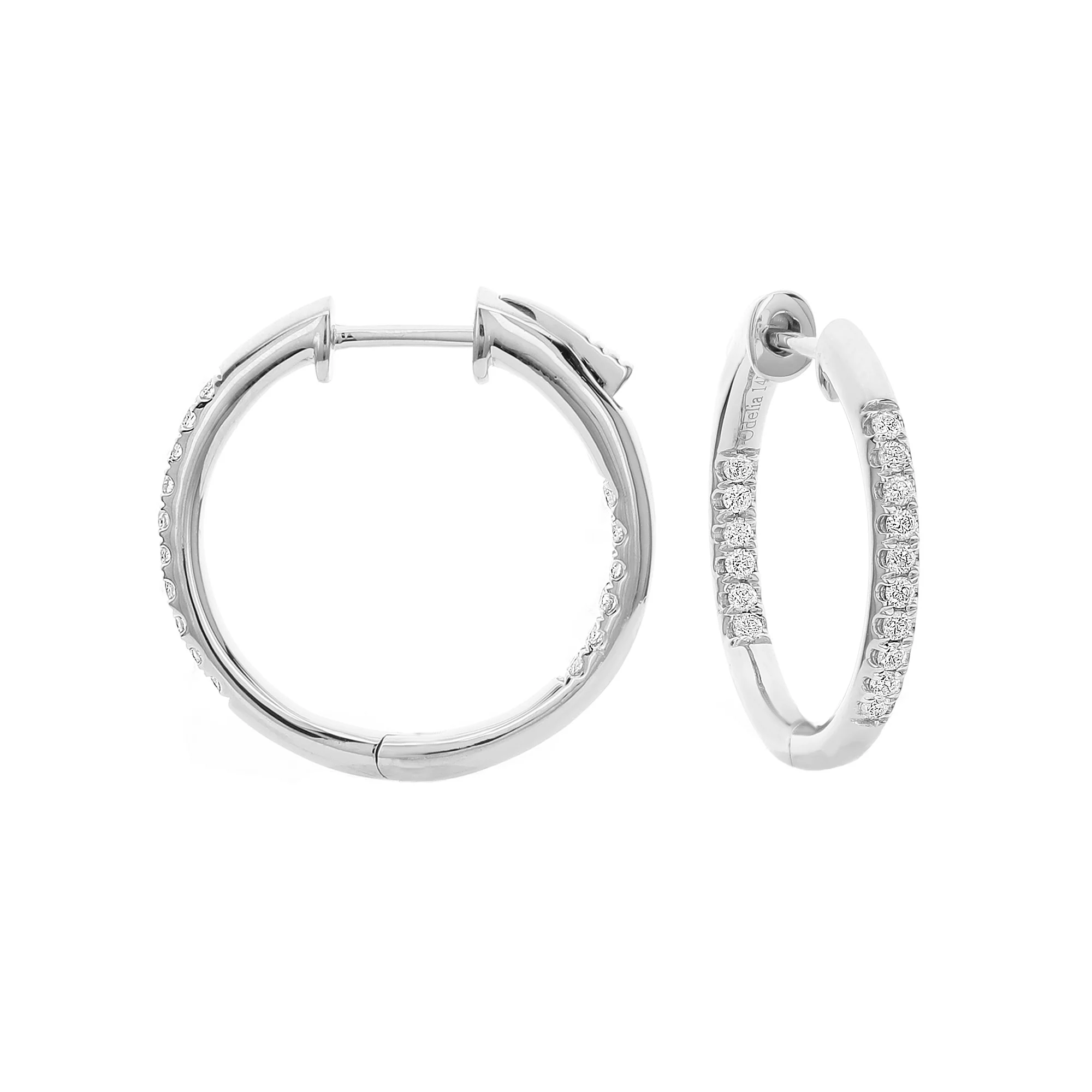 Brown & Co. 18k White Gold Diamond Hoop Earrings