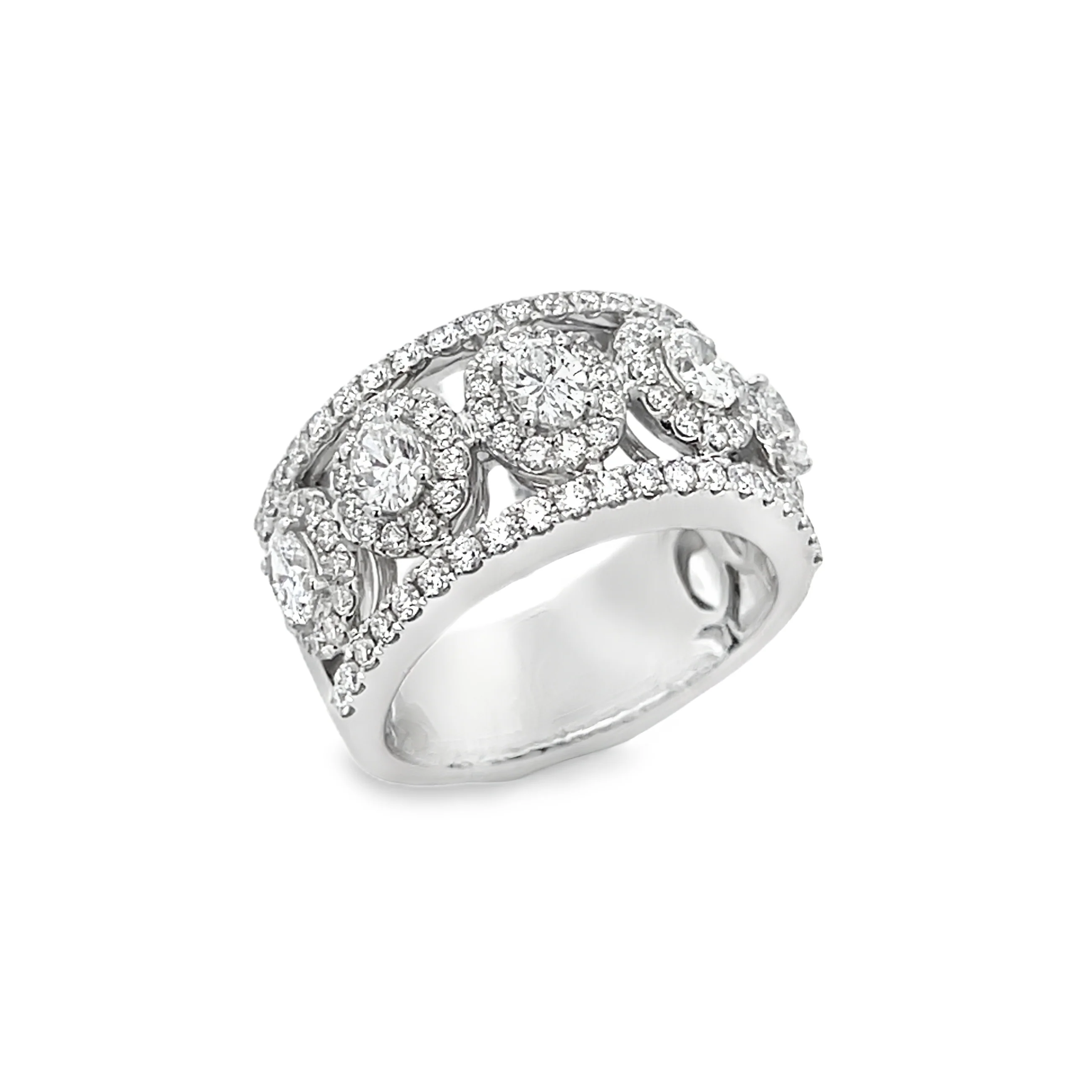 BROWN & CO. 18K WHITE GOLD DIAMOND RING