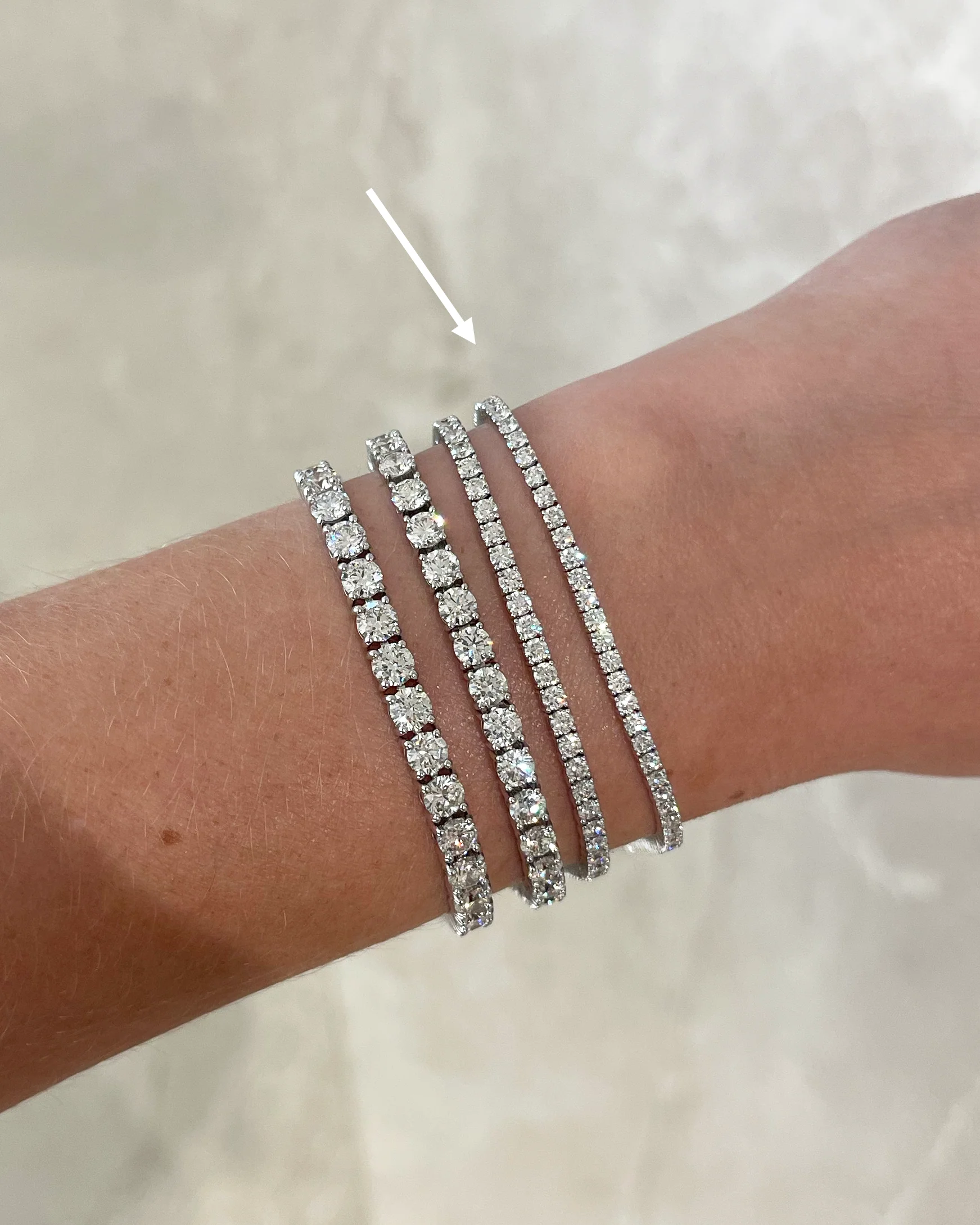 Brown & Co. 18K White Gold Diamond Tennis Bracelet - Image 2
