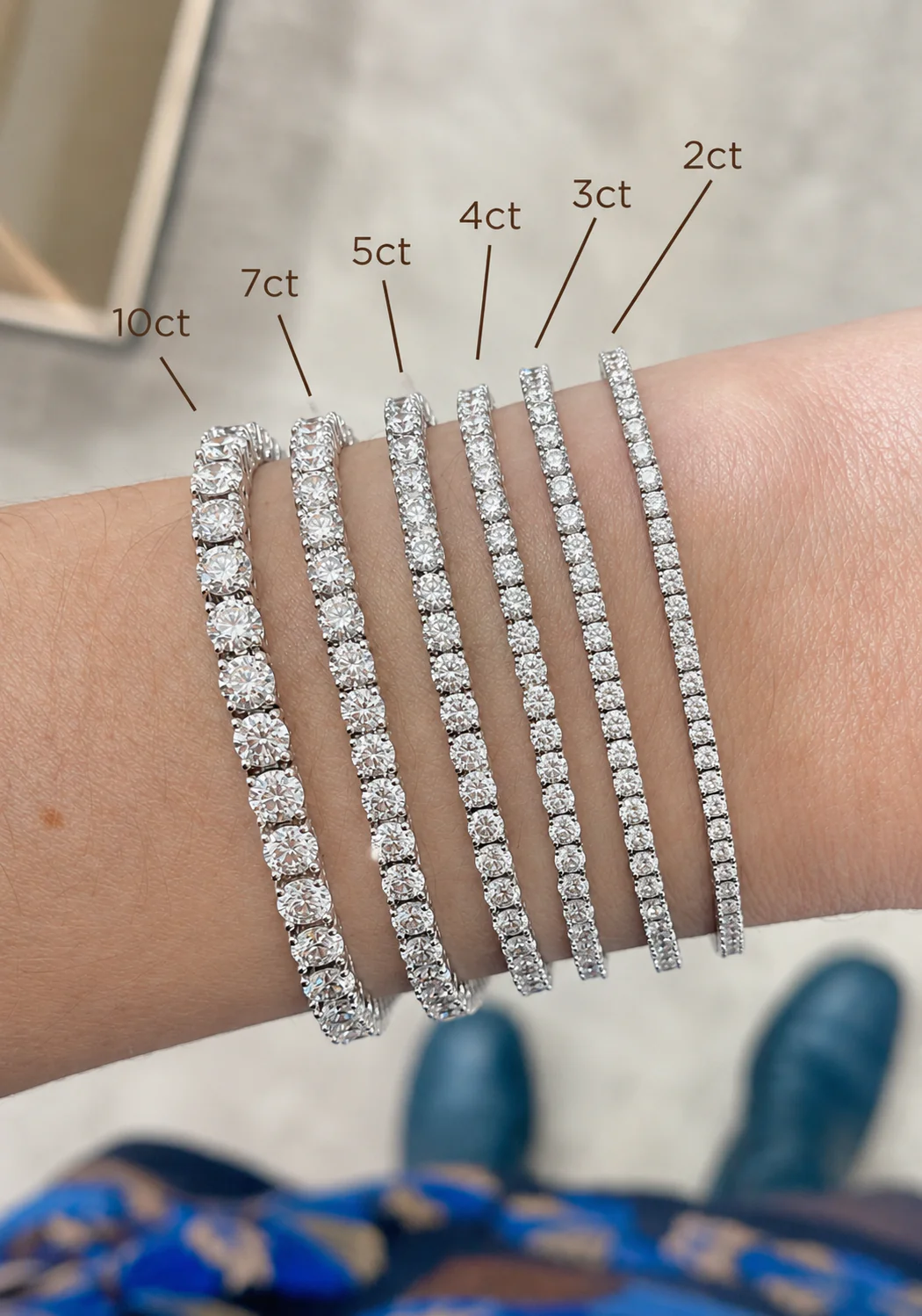 Brown & Co. 18K White Gold Diamond Tennis Bracelet - Image 3